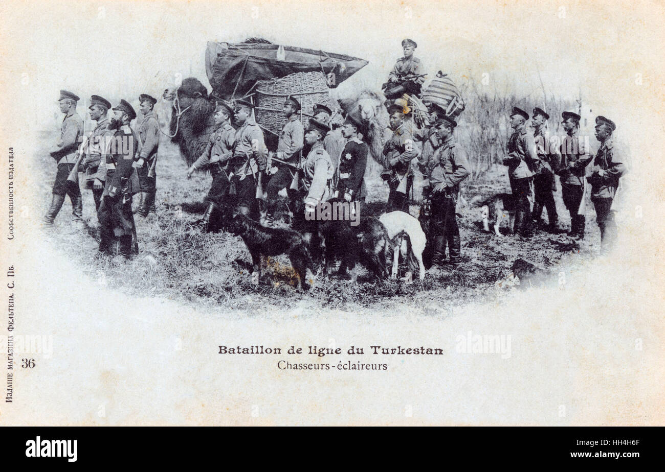 Federación Hunter-Scouts del Batallón de Turkestán. Foto de stock