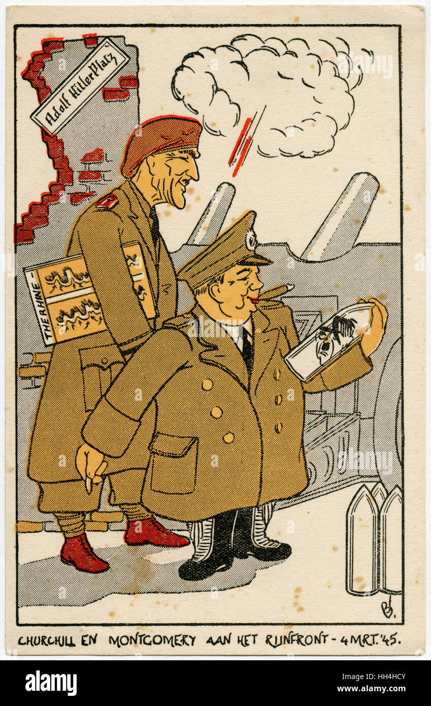 Monty y Churchill avanzan sobre Berlín Foto de stock