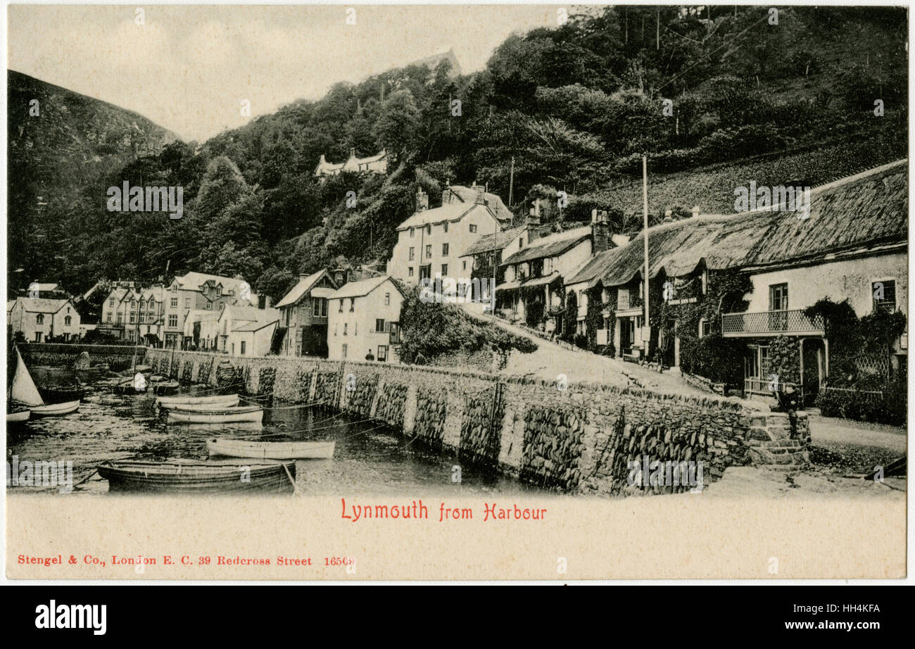 Mars Hill, Lynmouth, Devon desde el puerto Foto de stock