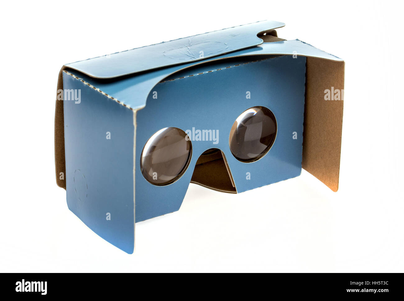 Casco de realidad virtual VR de cartón Foto de stock