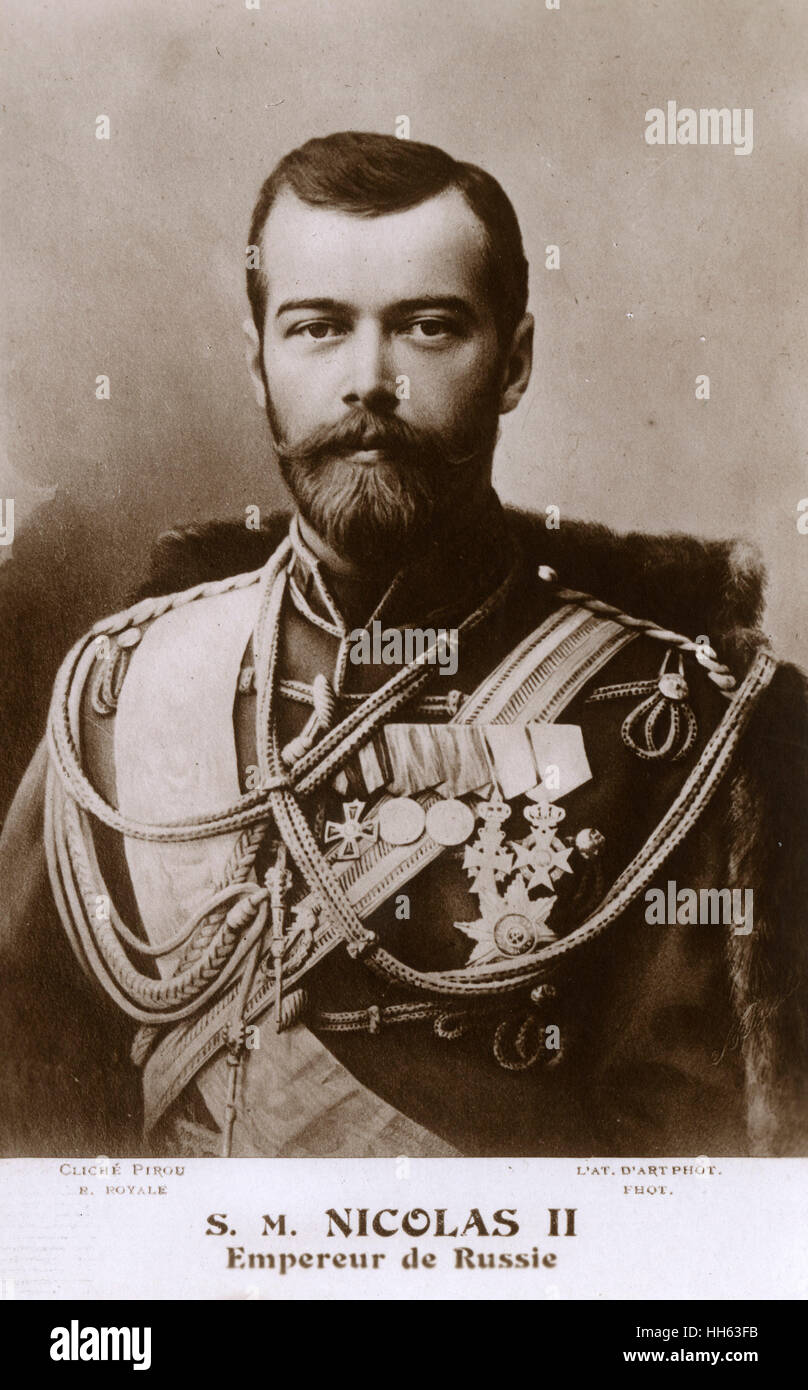 El zar Nicolás II de Rusia (1868-1918), emperador (ZAR) de Rusia (1894-1917). Foto de stock