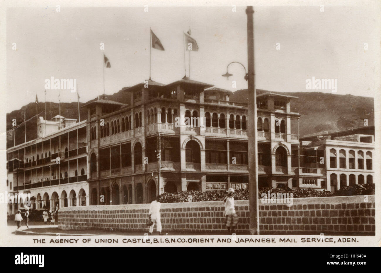 Edificio de Agencia de Union Castle Line, Aden Foto de stock