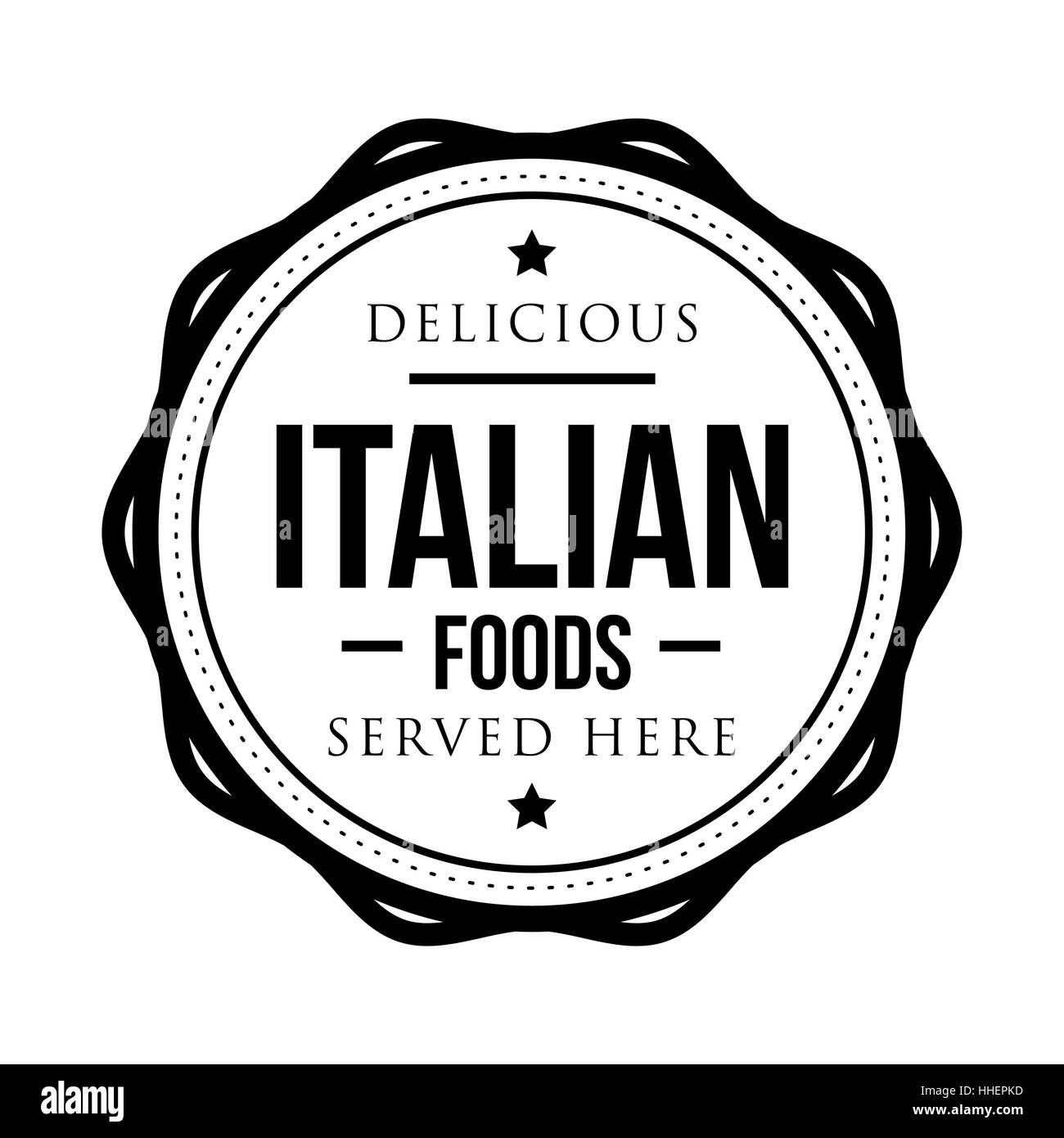 Deliciosa comida italiana sello vintage Ilustración del Vector