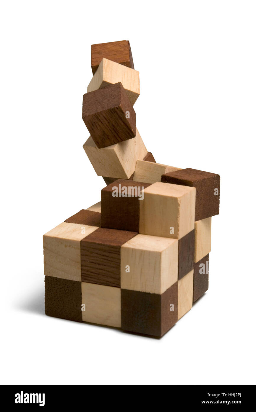 Madera, juguete, rompecabezas, rompecabezas, rompecabezas, solución,  consigna, cubos, juego Fotografía de stock - Alamy