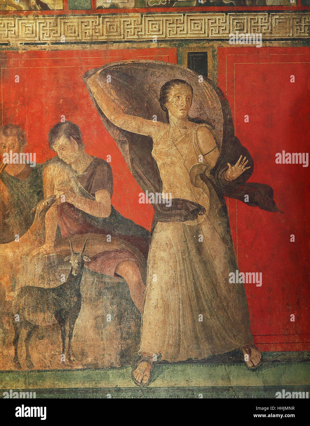 Nápoles, Italia - 14 de mayo de 2014: Los frescos en las ruinas de la antigua ciudad de Pompeya, cerca de Nápoles, Italia, el 14 de mayo de 2014, en Nápoles, Italia. Foto de stock