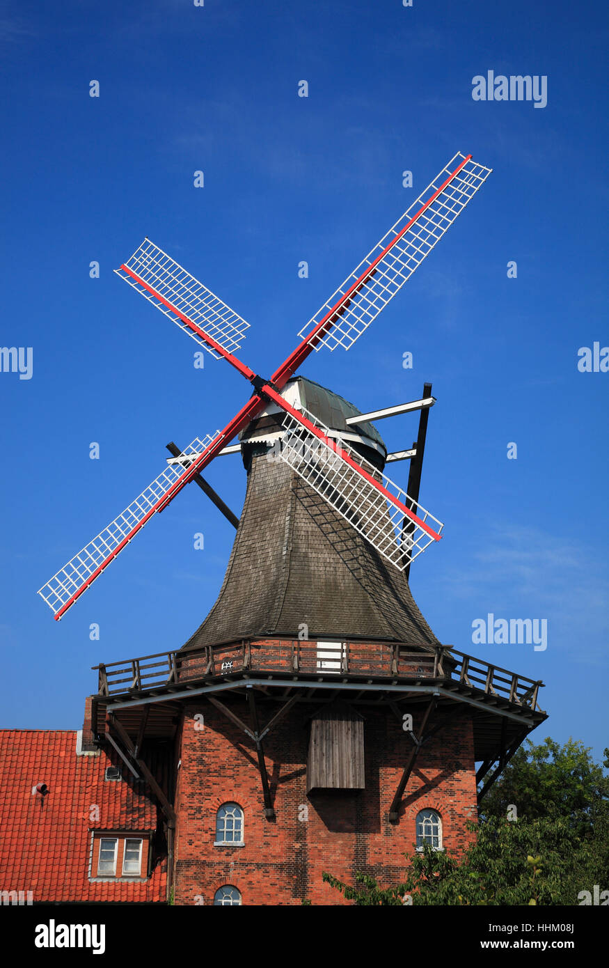 Aurora, Windmill Borstel, Altes Land, Baja Sajonia, Alemania, Europa Foto de stock