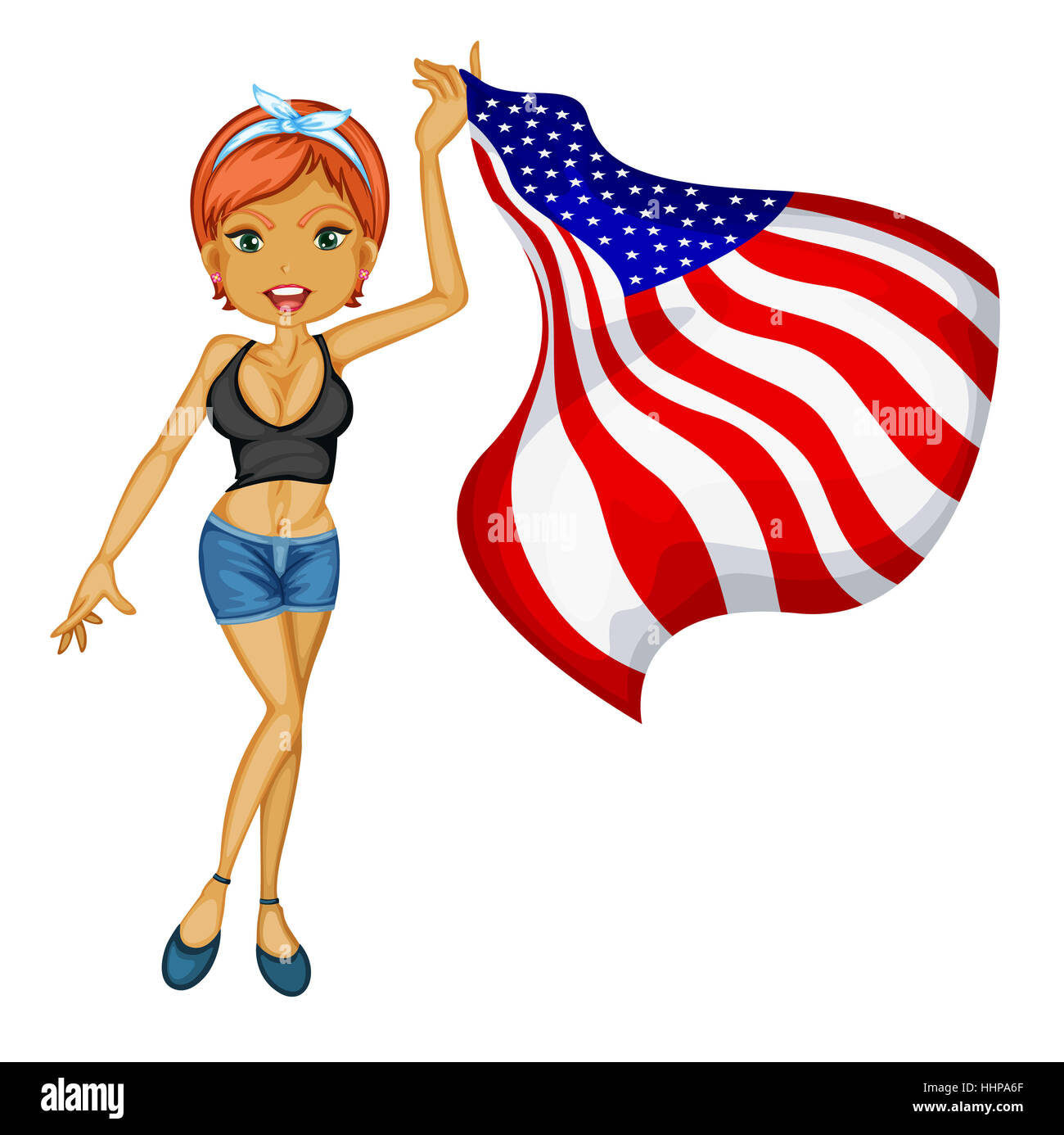 Comic, dibujos animados, ilustraciones, mujer, señora, americana, persona,  ilustración Fotografía de stock - Alamy