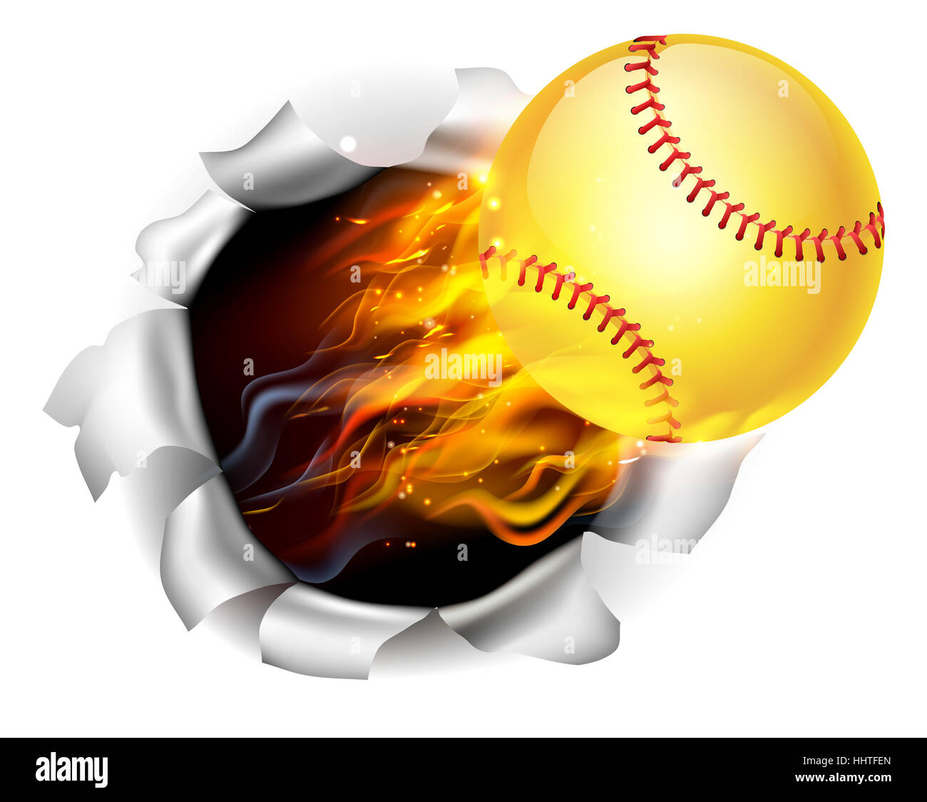 Illustration flaming softball fotografías e imágenes de alta resolución