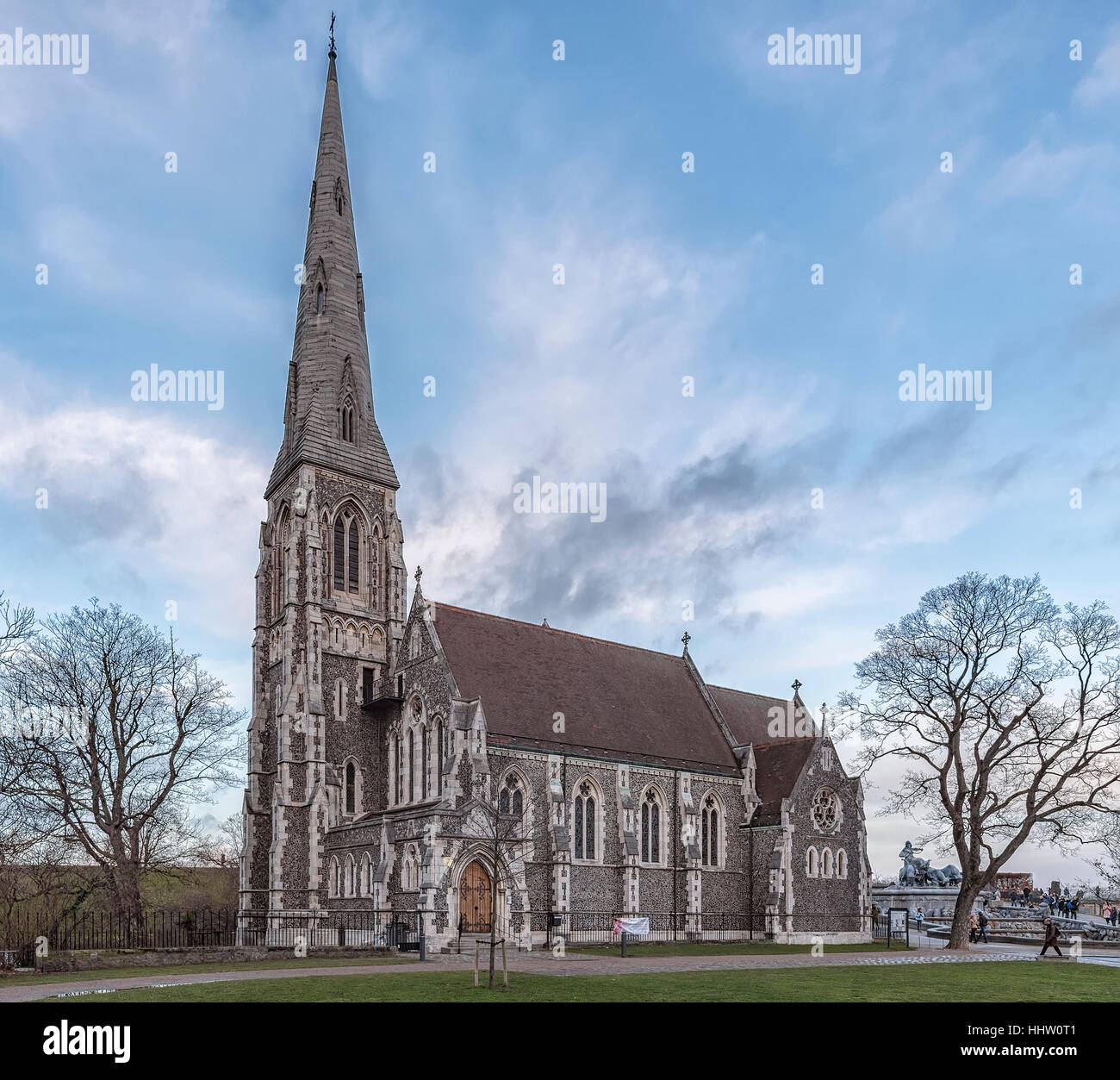 La iglesia de San Alban, situada en Copenhague, Dinamarca. Foto de stock