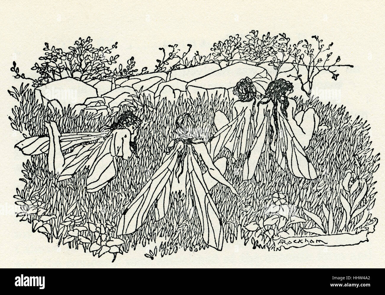 A Midsummer Night's Dream de William Shakespeare. Ilustración de Arthur Rackham (1867 - 1939) . A partir de cuentos de Foto de stock