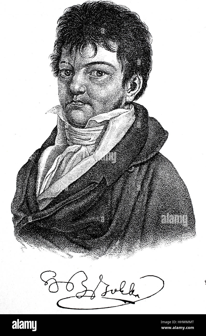 Johann Heinrich Daniel Zschokke, 1771-1848, fue un alemán, más tarde, autor y reformador suizo, tuvo una extensa carrera de servicio civil, y escribió historias, ficción y otras obras , imagen histórica o ilustración, publicado 1890, digital mejorado Foto de stock