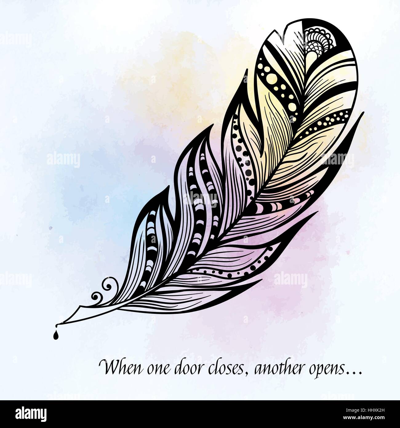 Vector Dibujado A Mano De Plumas Decorativas En Blanco Y Negro Con Tipografia Ilustracion Vectorial De Plume Para Su Diseno Listo Para Usar Sobre Fondo De Colores H Imagen Vector De Stock Vector Dibujado A Mano De Plumas Decorativas En Blanco Y Negro Con Tipografia Ilustracion Vectorial De Plume Para Su Diseno Listo Para Usar Sobre Fondo De Colores H Imagen Vector De Stock