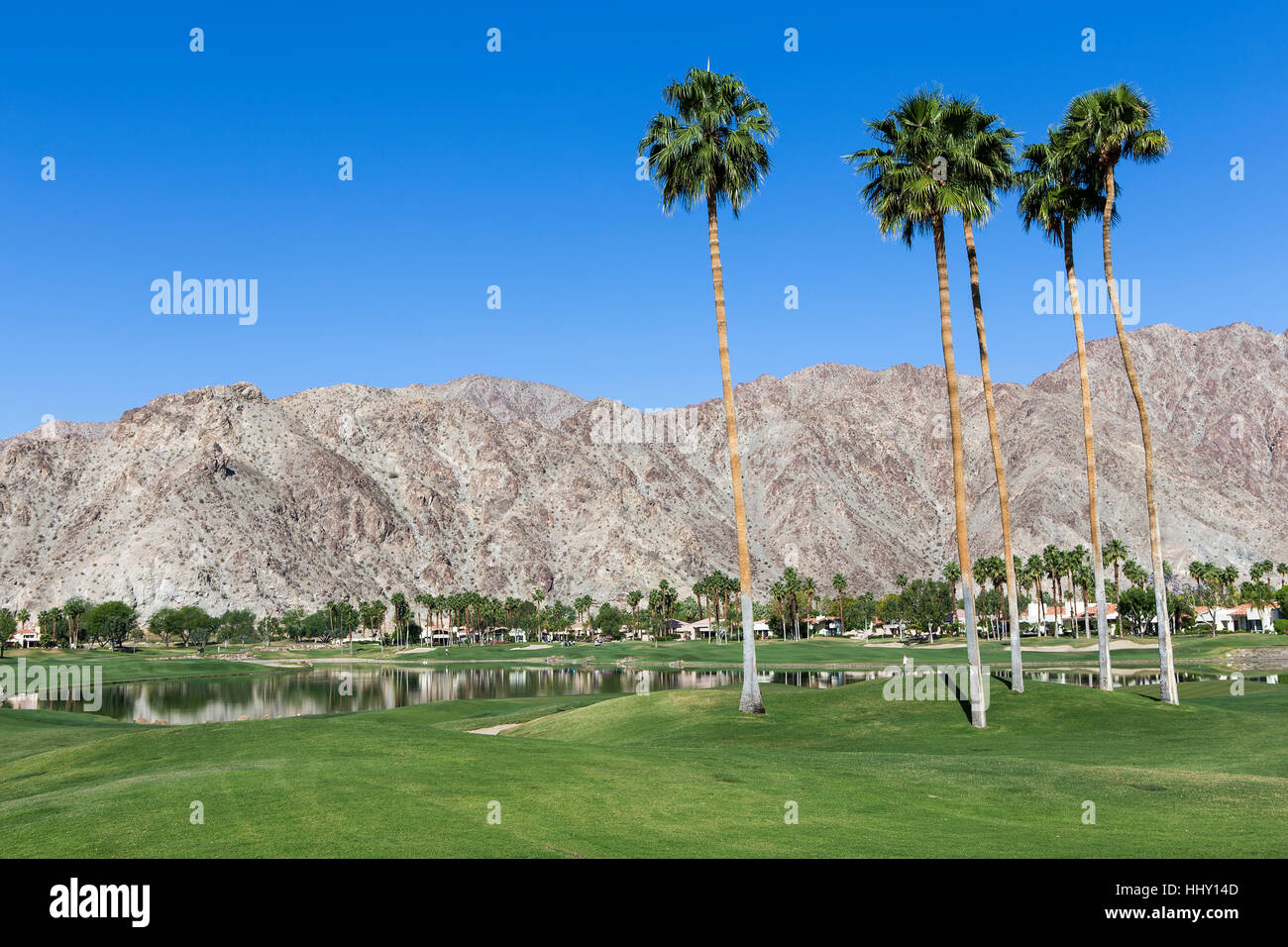Campo de golf PGA West en la quinta, Palm Springs, California, EE.UU. Foto de stock