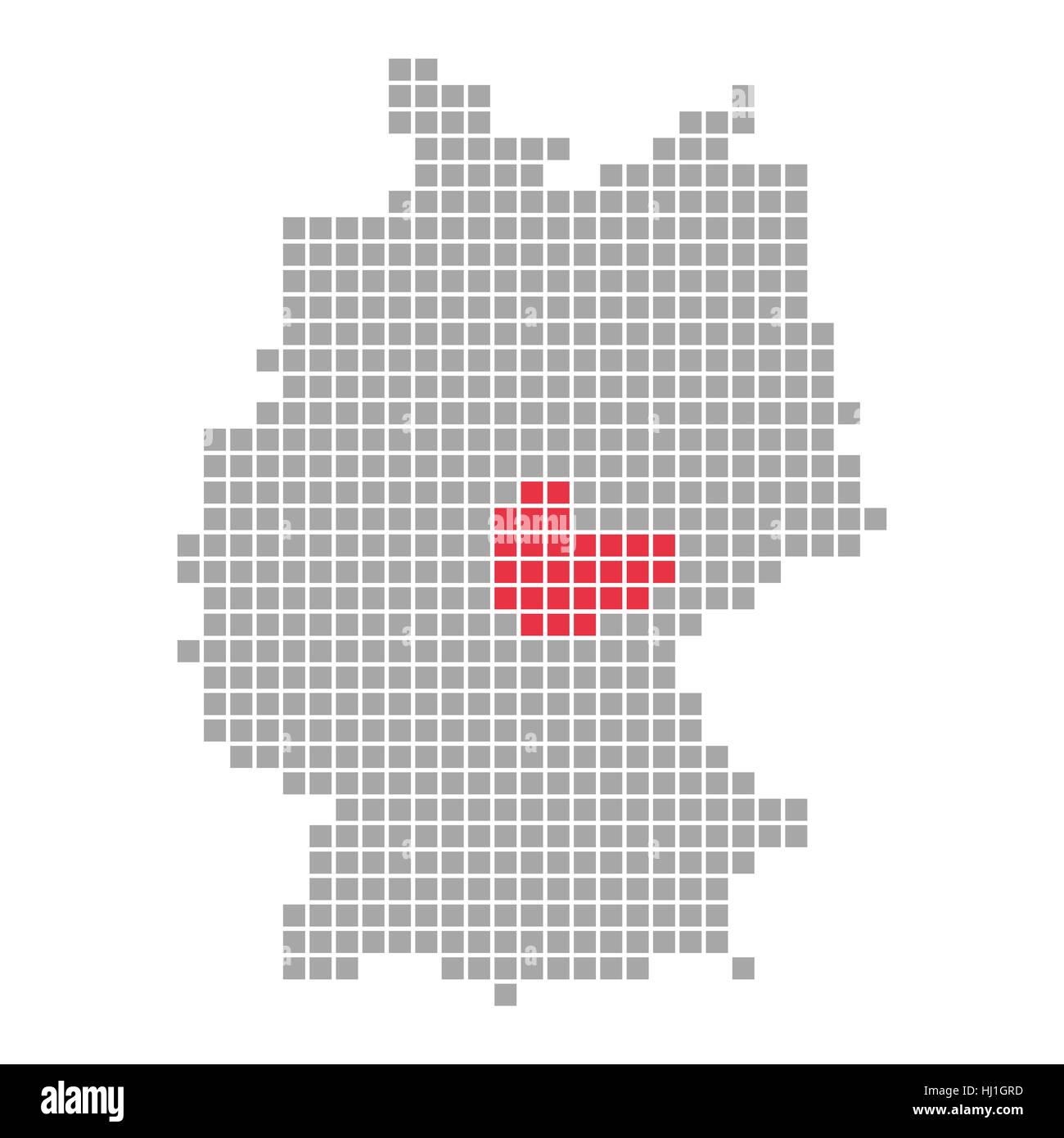 Turingia, tarjeta, estado, Alemania, República Federal de Alemania, el mapa de Alemania, Foto de stock