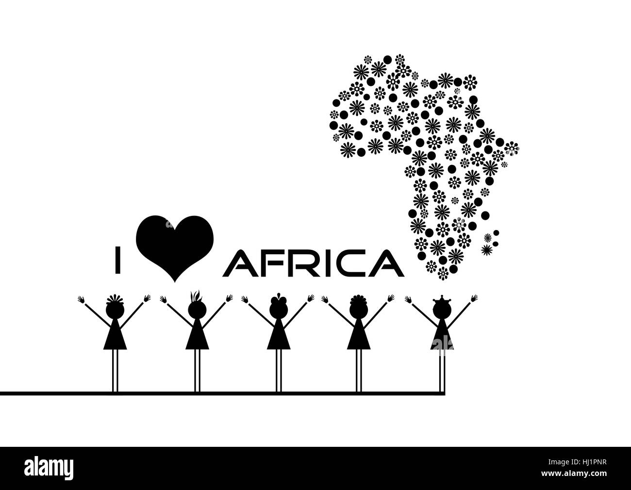 África, continente, amor, en el amor, se enamoró, bow, el entusiasmo, la diversión Foto de stock