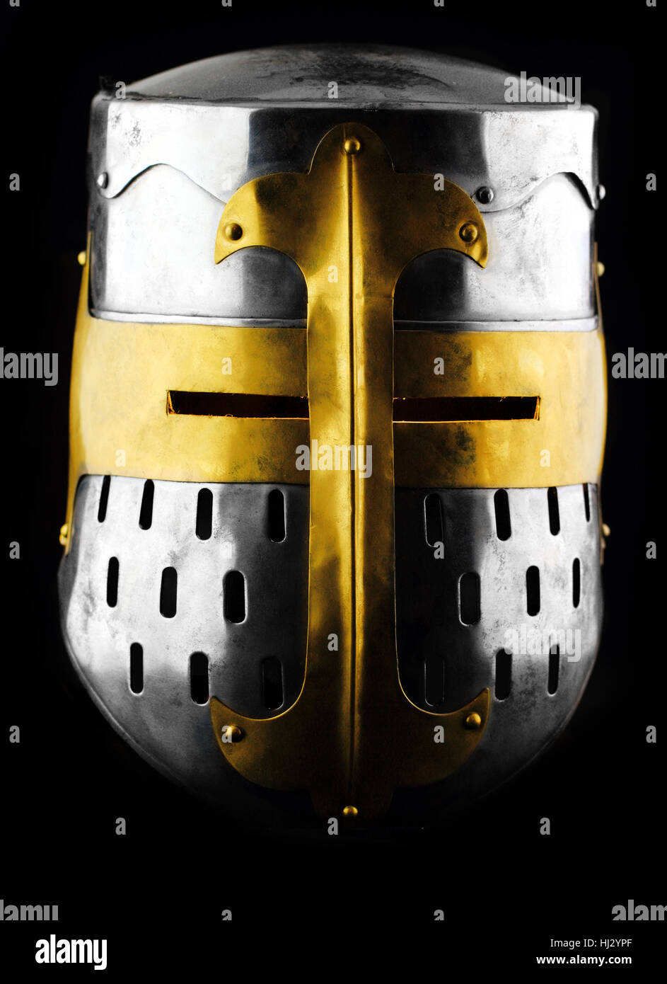 Metal, armaduras, cascos, medieval, forjados, cabeza de hierro, Knight, detalle, juego, Foto de stock