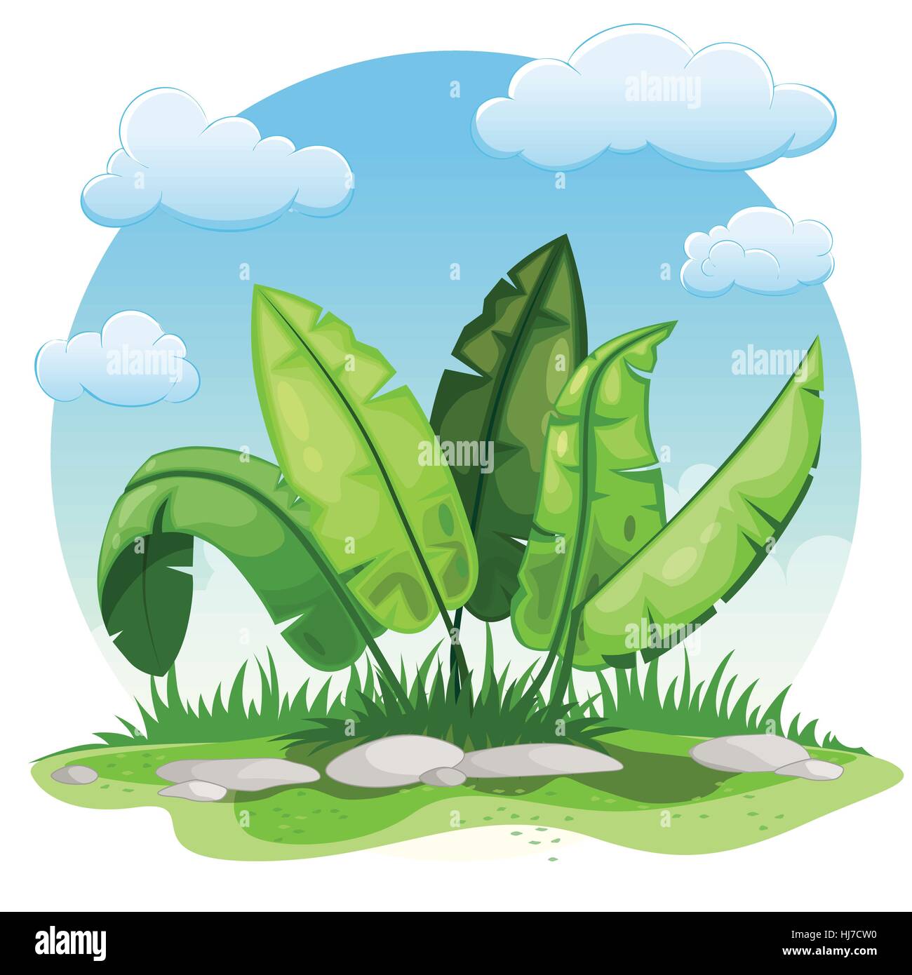 dialecto acre techo Ilustración de plantas de dibujos animados Imagen Vector de stock - Alamy