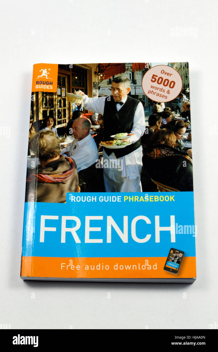 Rough Guide, una guía de conversación en francés. Foto de stock