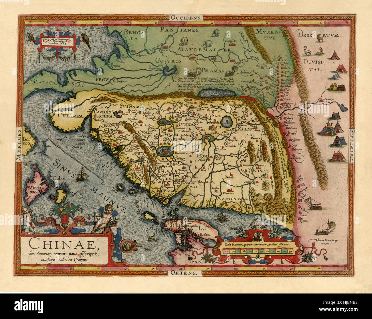 Mapa de China 1590 Foto de stock