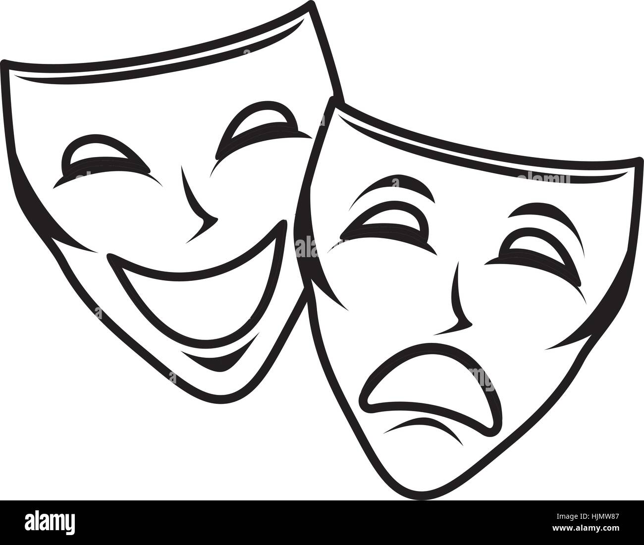 Drawing theatre mask comedy icon fotografías e imágenes de alta resolución  - Alamy