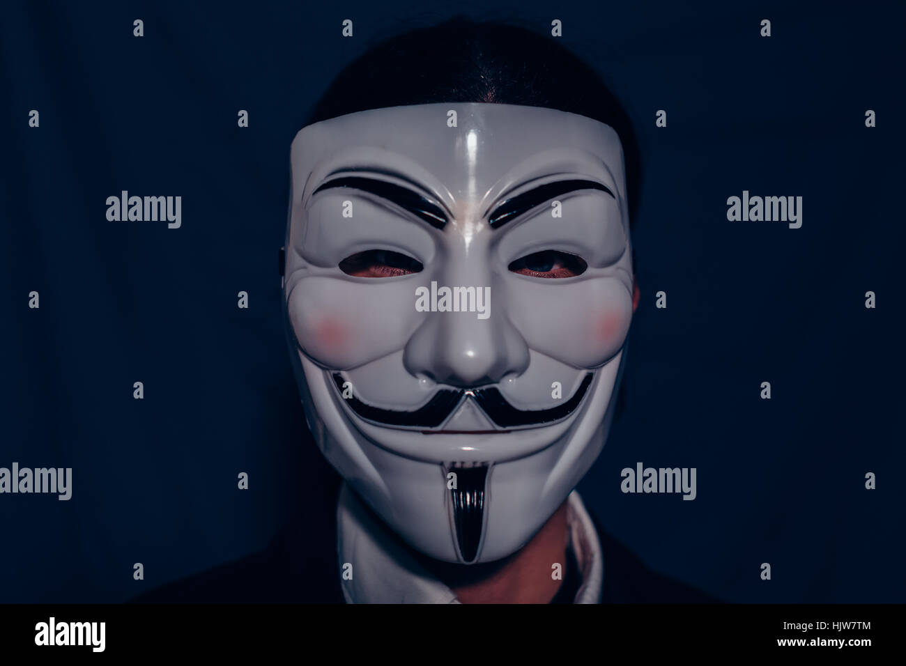 Máscara de V de Vendetta Guy Fawkes Anonymous fancy Cosplay. Foto de stock