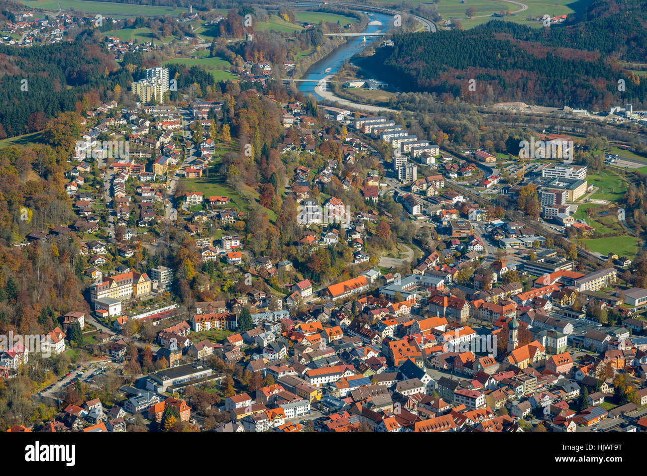 Vista desde Immenstädter Horn en Immenstadt, Illertal, Allgäu, Baviera, Alemania Foto de stock
