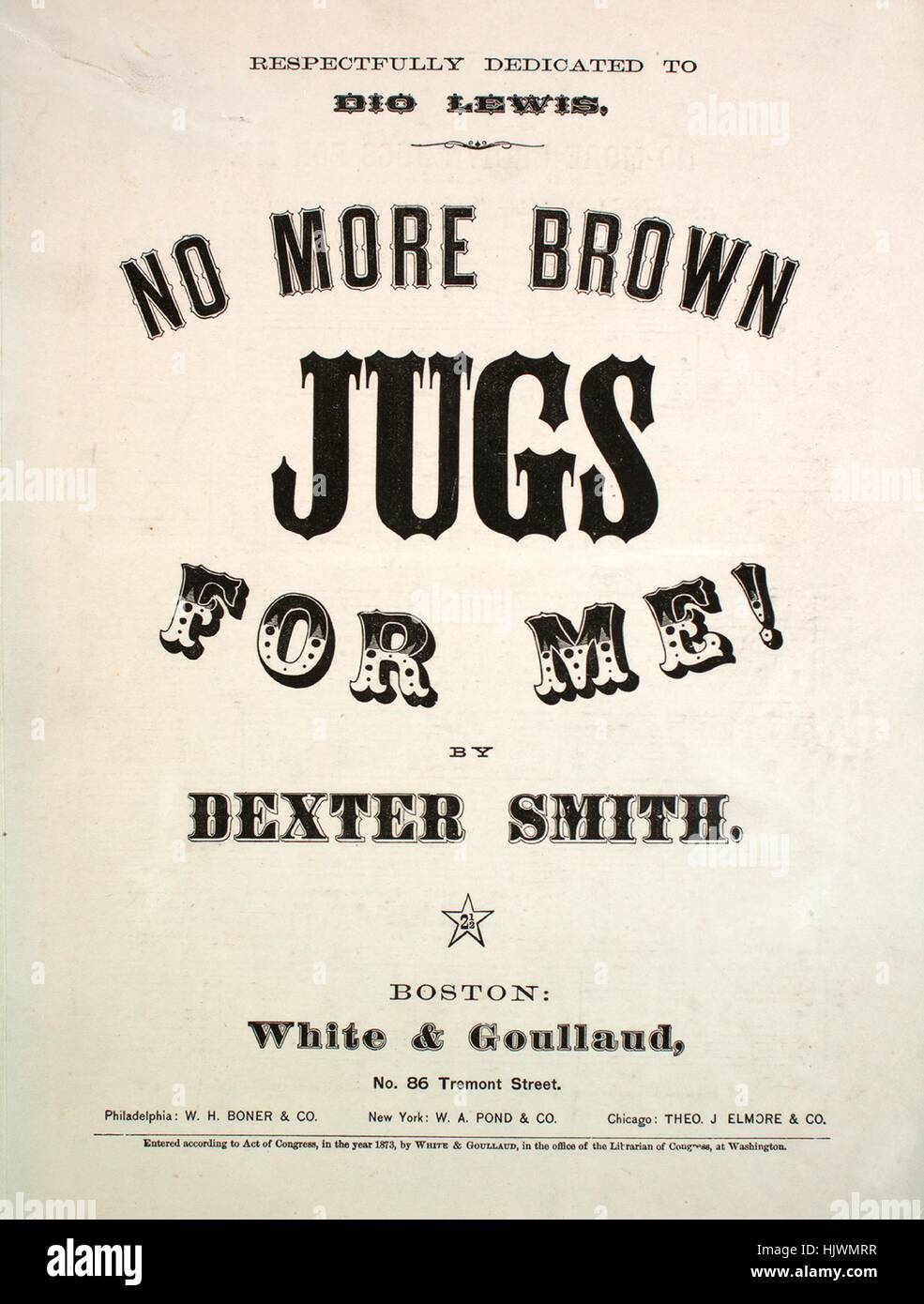 Imagen de cubierta de partituras de la canción "Brown jarras para mí  responder a la famosa canción, 'La pequeña jarra marrón'', con la autoría  original notas leyendo 'palabras escritas y música organizado