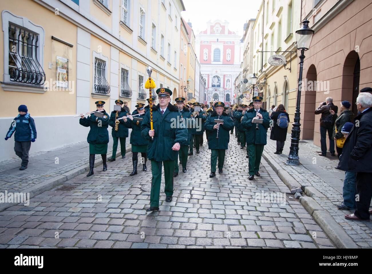 Poznan, Polonia - Noviembre 11, 2012 Día de la independencia, una fiesta nacional en Polonia. Creada en 1937 y restaurada en la transición, en 1989. Foto de stock