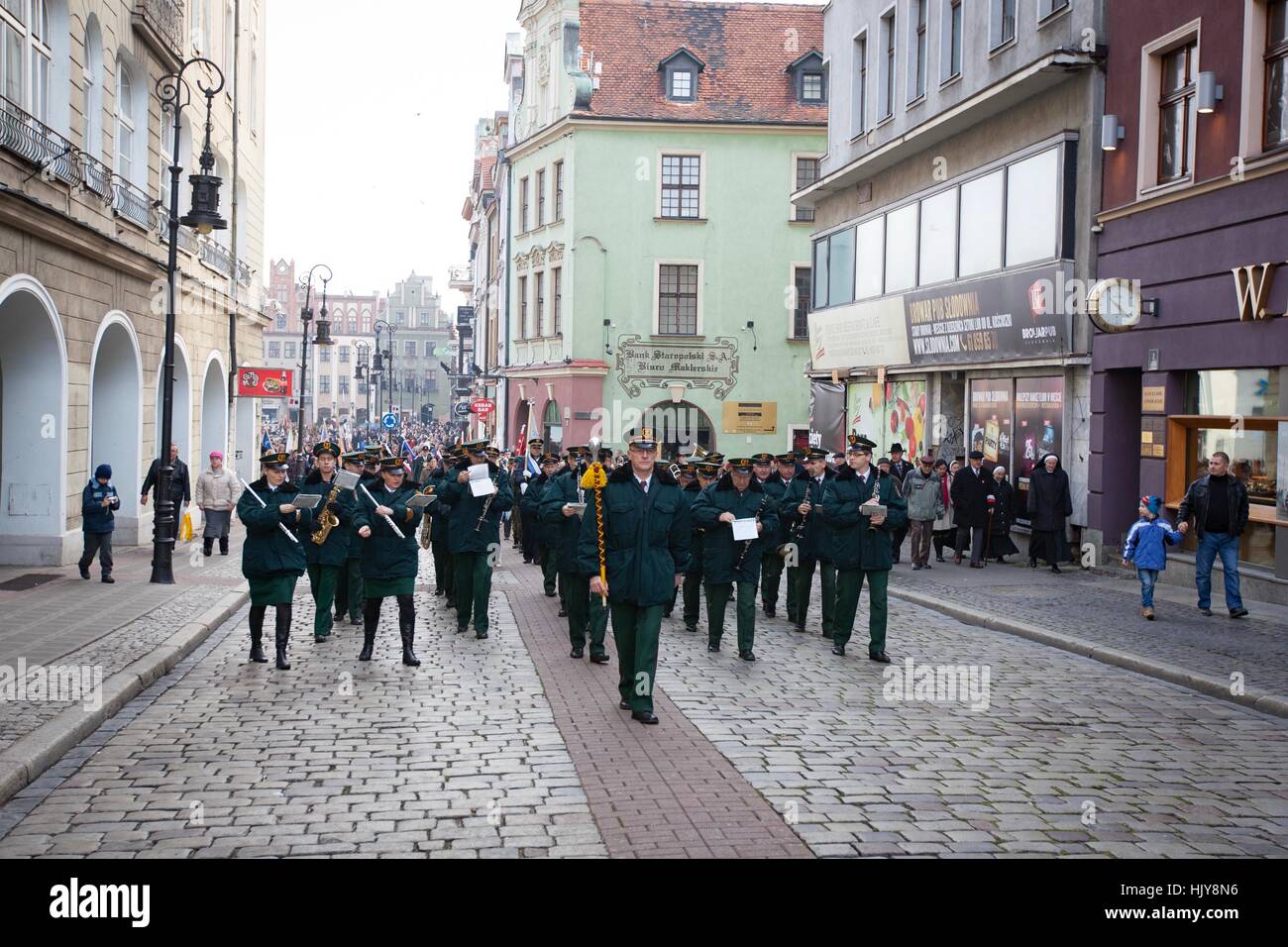 Poznan, Polonia - Noviembre 11, 2012 Día de la independencia, una fiesta nacional en Polonia. Creada en 1937 y restaurada en la transición, en 1989. Foto de stock