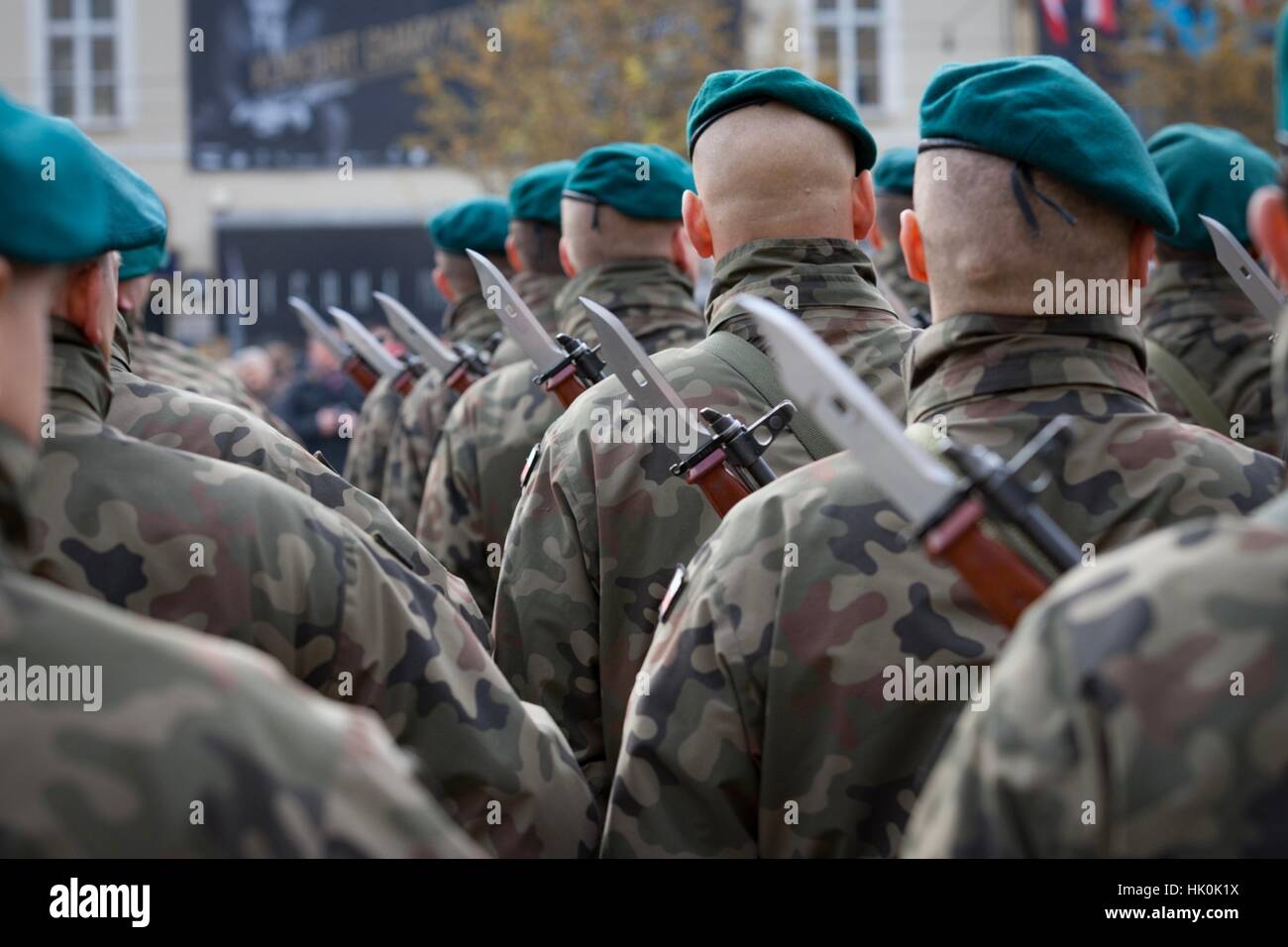 Poznan, Polonia - Noviembre 11, 2012 Día de la independencia, una fiesta nacional en Polonia. Creada en 1937 y restaurada en la transición, en 1989. Foto de stock