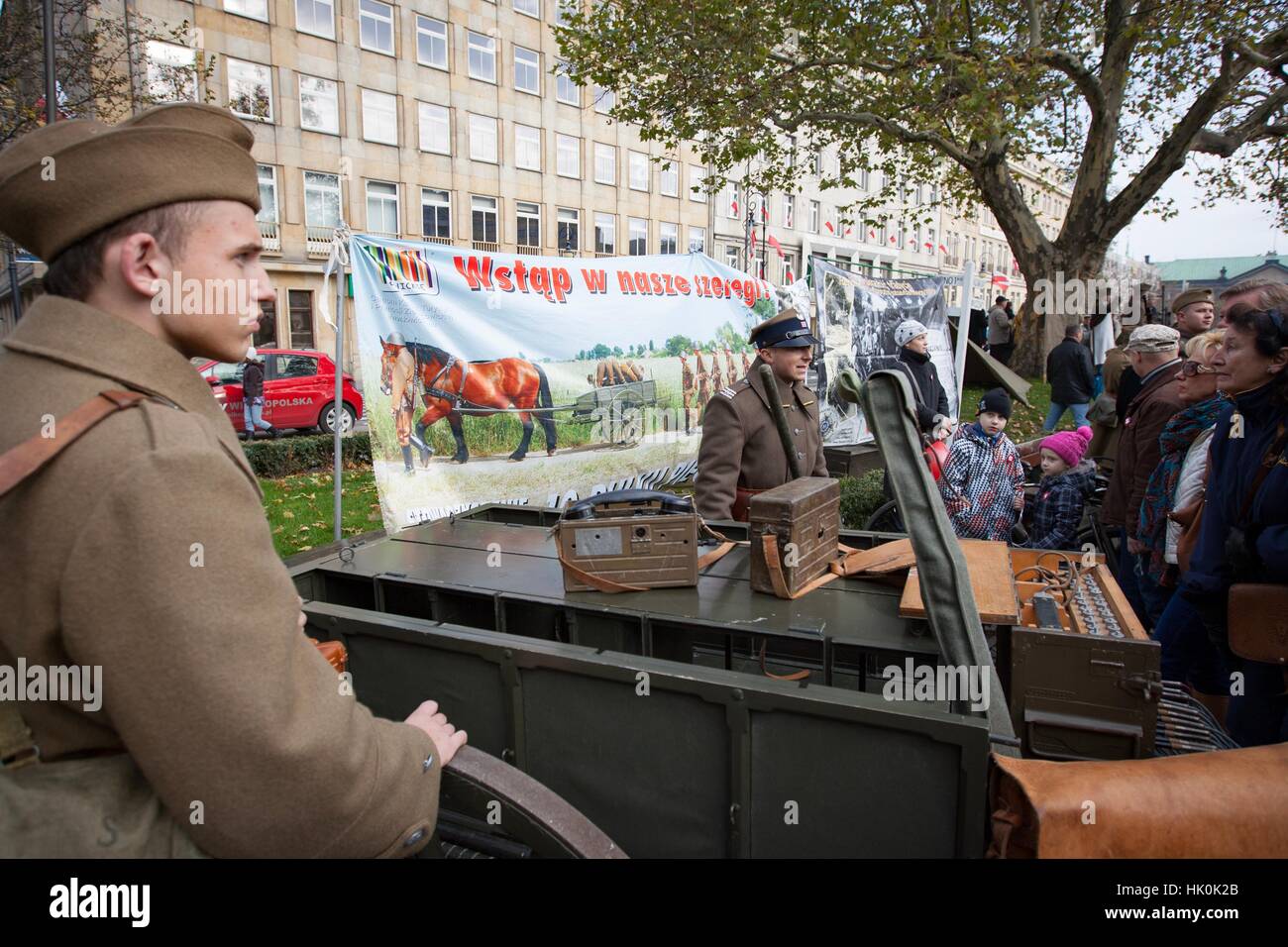 Poznan, Polonia - Noviembre 11, 2012 Día de la independencia, una fiesta nacional en Polonia. Creada en 1937 y restaurada en la transición, en 1989. Foto de stock