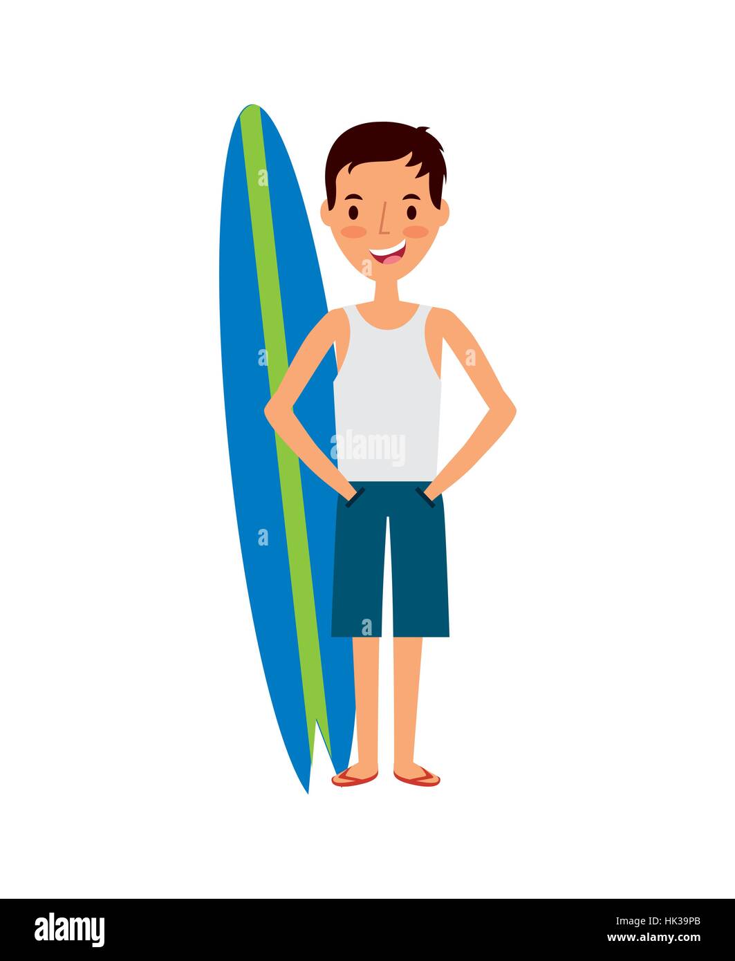 Las tablas de surf y hombre feliz icono de dibujos animados sobre fondo  blanco. viaje y vacaciones concepto. diseño colorista. ilustración  vectorial Imagen Vector de stock - Alamy