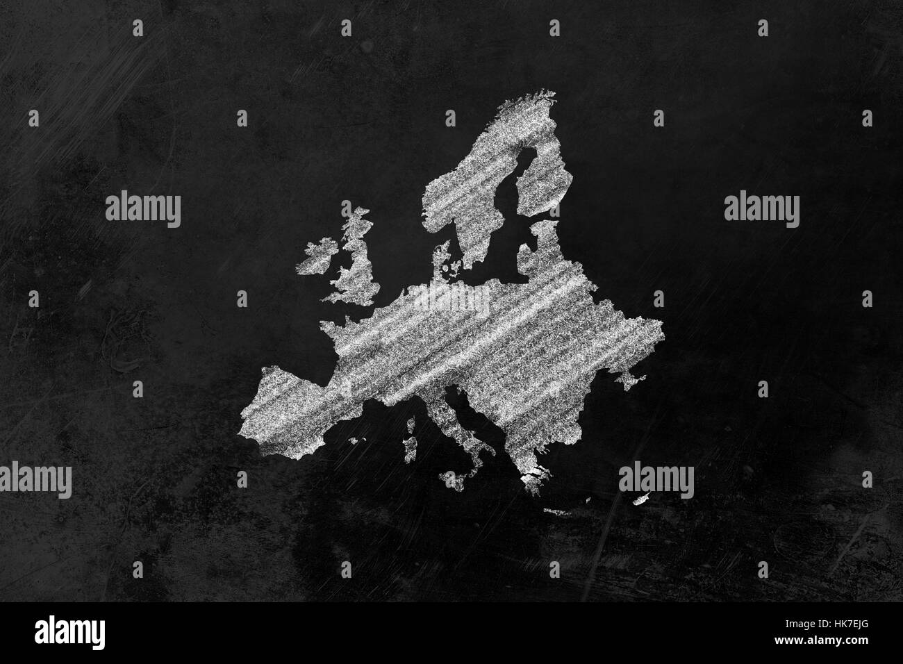 Europa como un dibujo en una pizarra Foto de stock