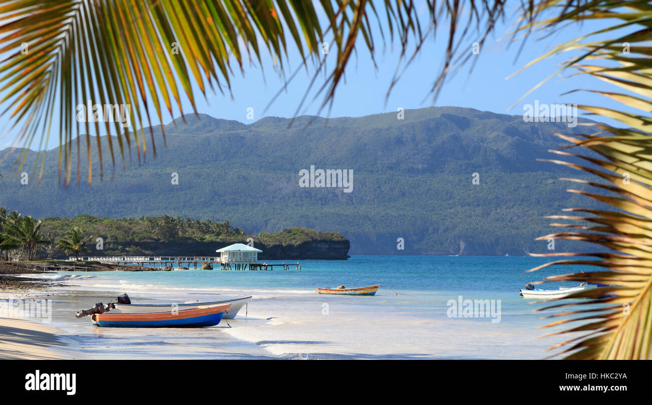 Playa Tropical en Las Galeras, República Dominicana Foto de stock