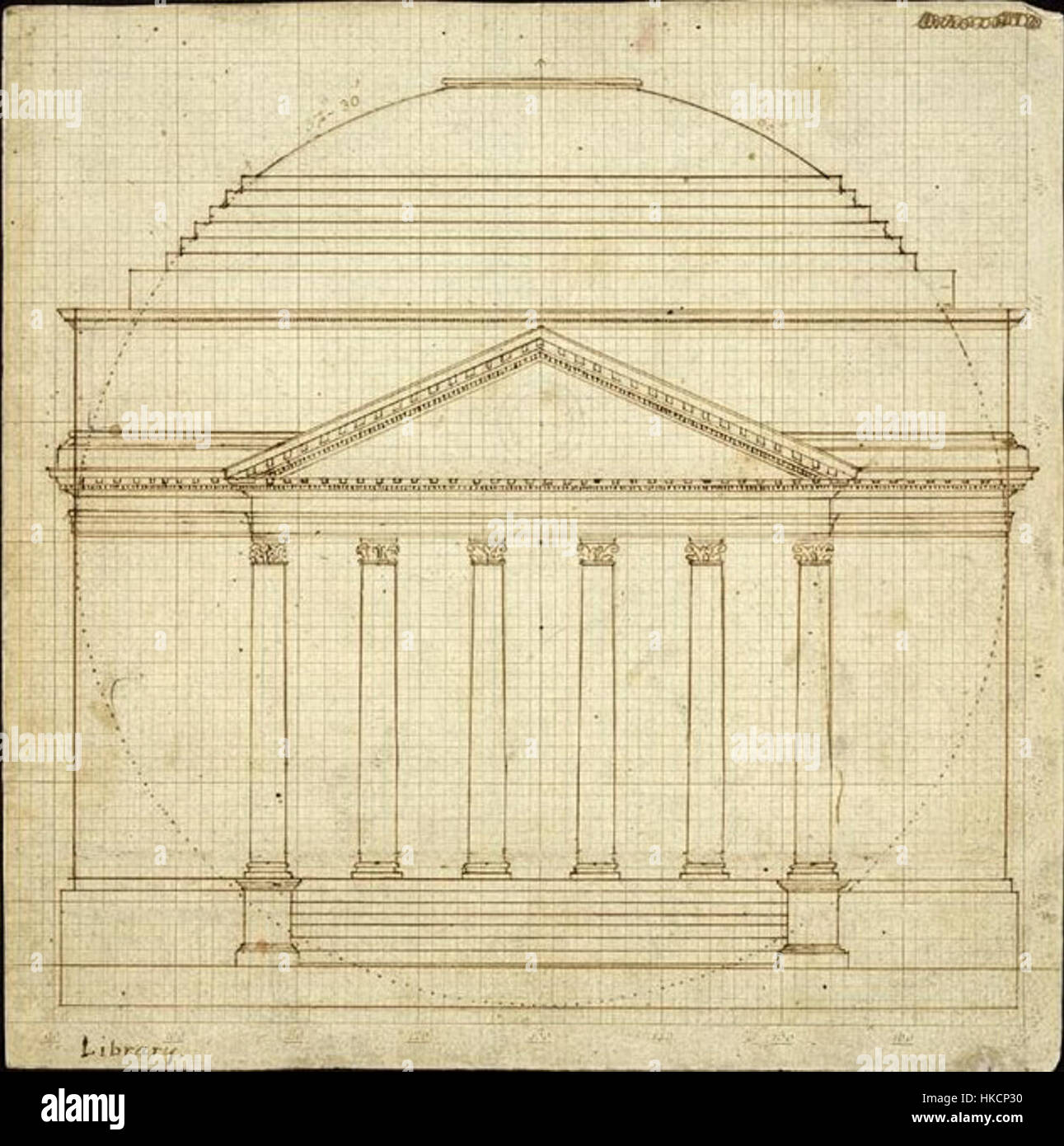 Universidad de Virginia Rotunda 1819 proyecto Foto de stock