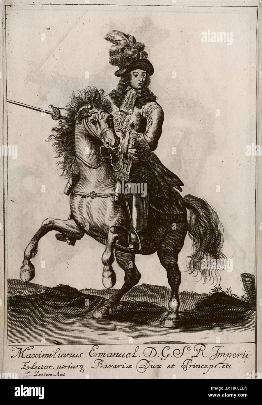 Emanuel Maximilianus D G S R Imperii Elector Baviera Peeters Jacob 1686 Foto de stock