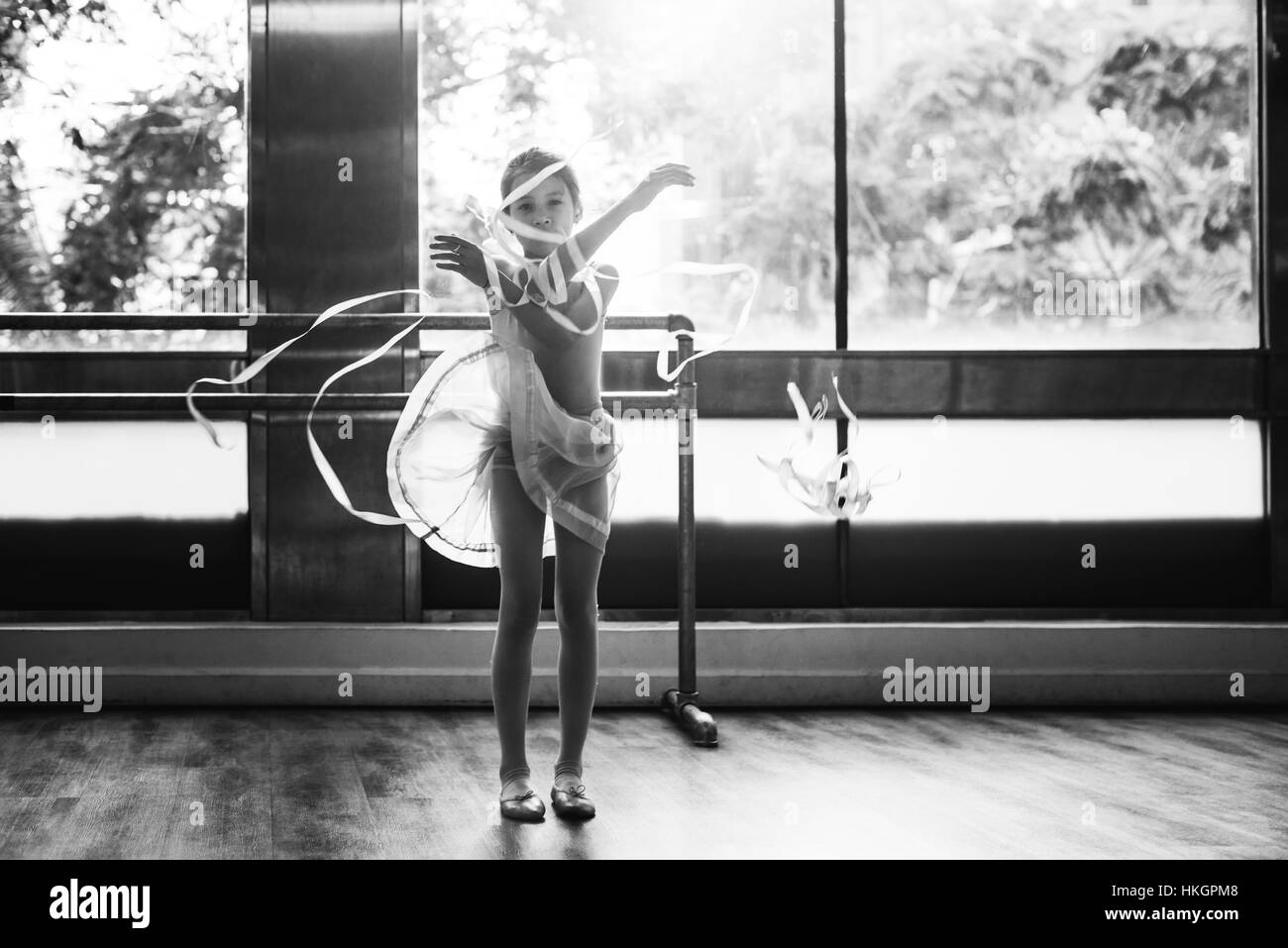 Bailarina bailando Ballet School Concepto Foto de stock