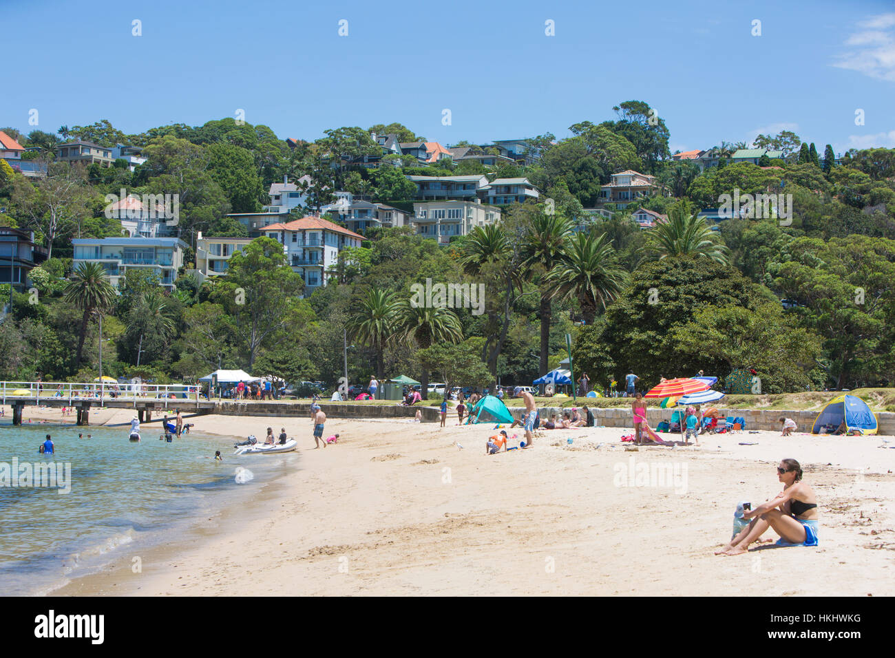 Clifton Gardens Beach en Chowder Bay en el parque nacional de Sydney, Nueva Gales del Sur, Australia Foto de stock