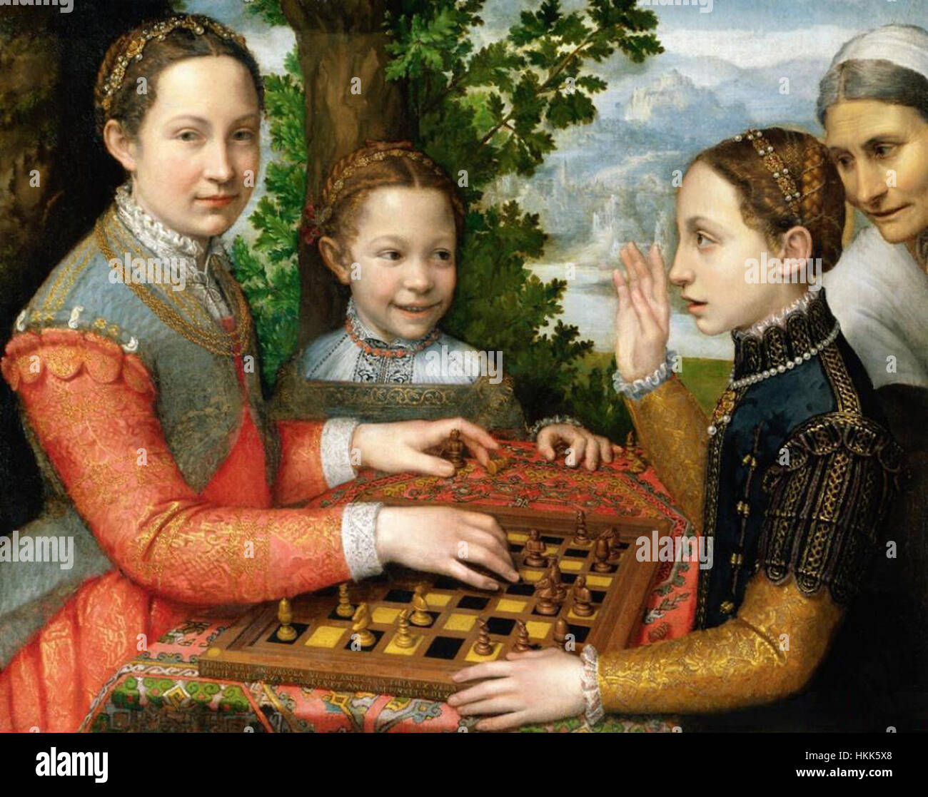 El juego de ajedrez - Sofonisba Anguissola Foto de stock