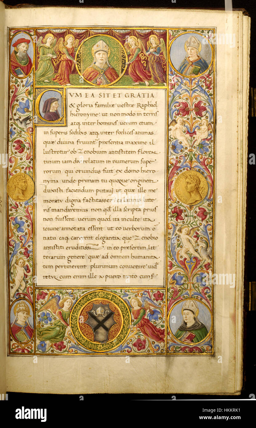 Português: Bíblia dos Jerónimos, frontispício do Vol. VI - o Papa encarrega  São Jerónimo de traduzir a Bíblia . 1496. Attavante degli Attavanti 25  Biblia dos Jeronymos, Vol. VI, Fronstispicio II Stock Photo - Alamy