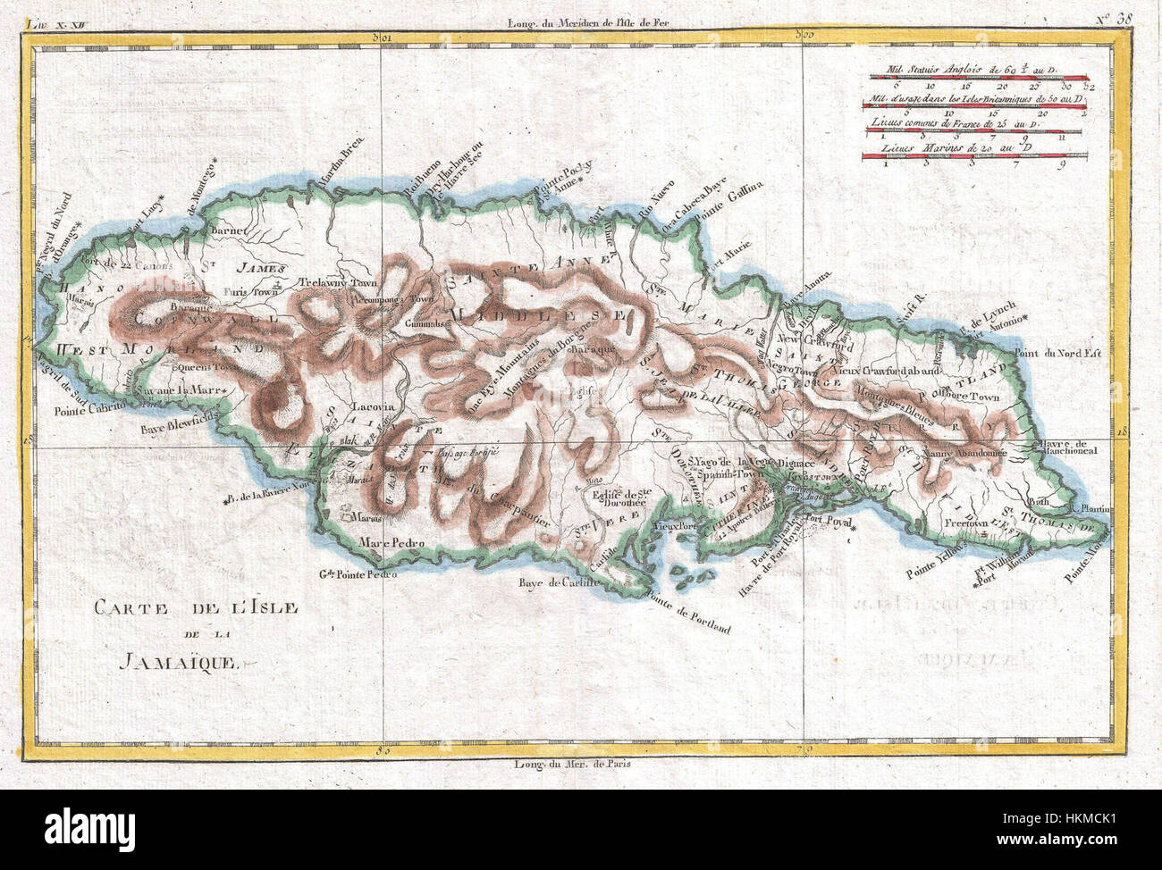 1780 Raynal y Bonne Mapa de Jamaica, West Indies Geographicus
