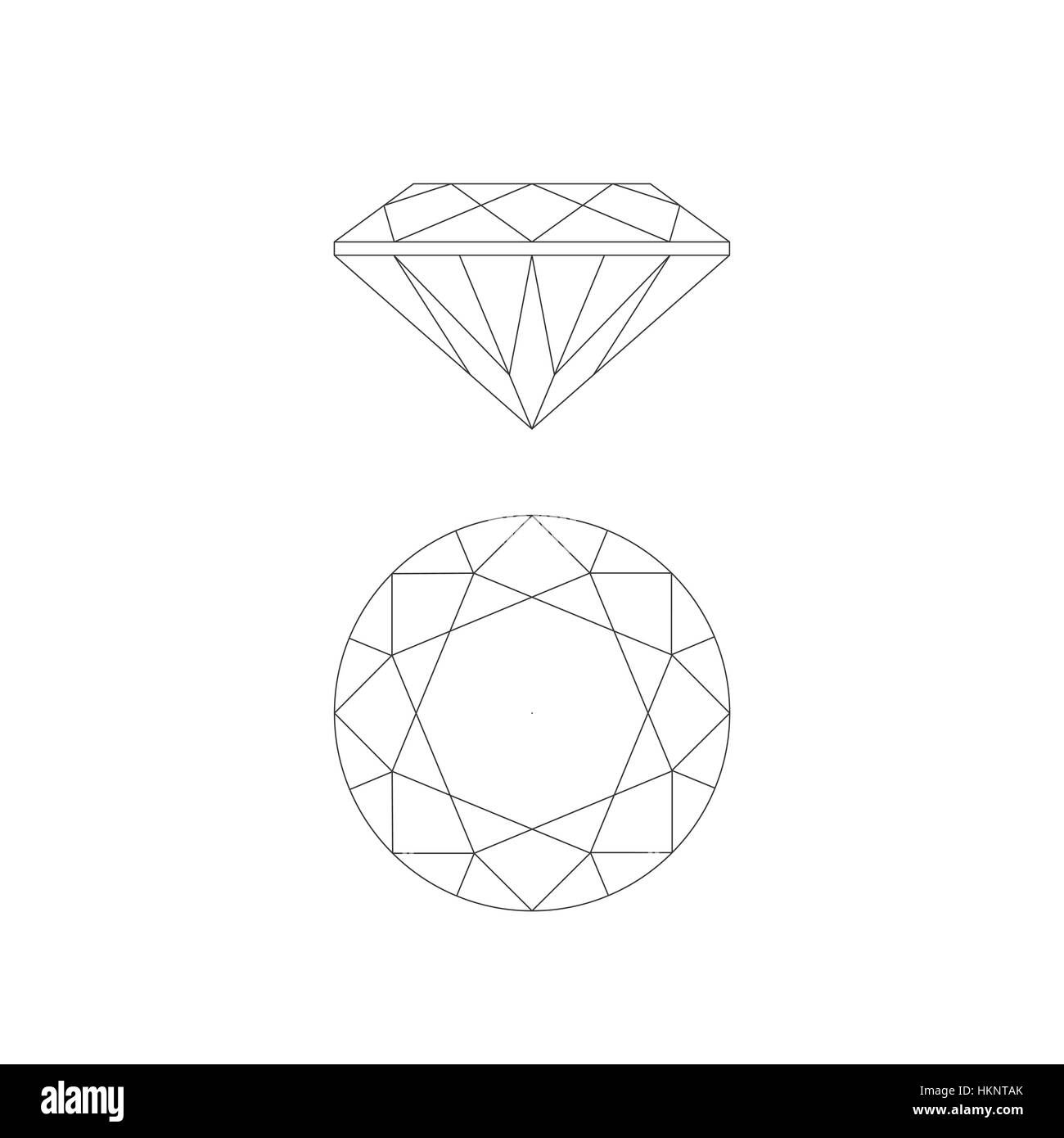 Dibujo de línea diamante Ilustración del Vector