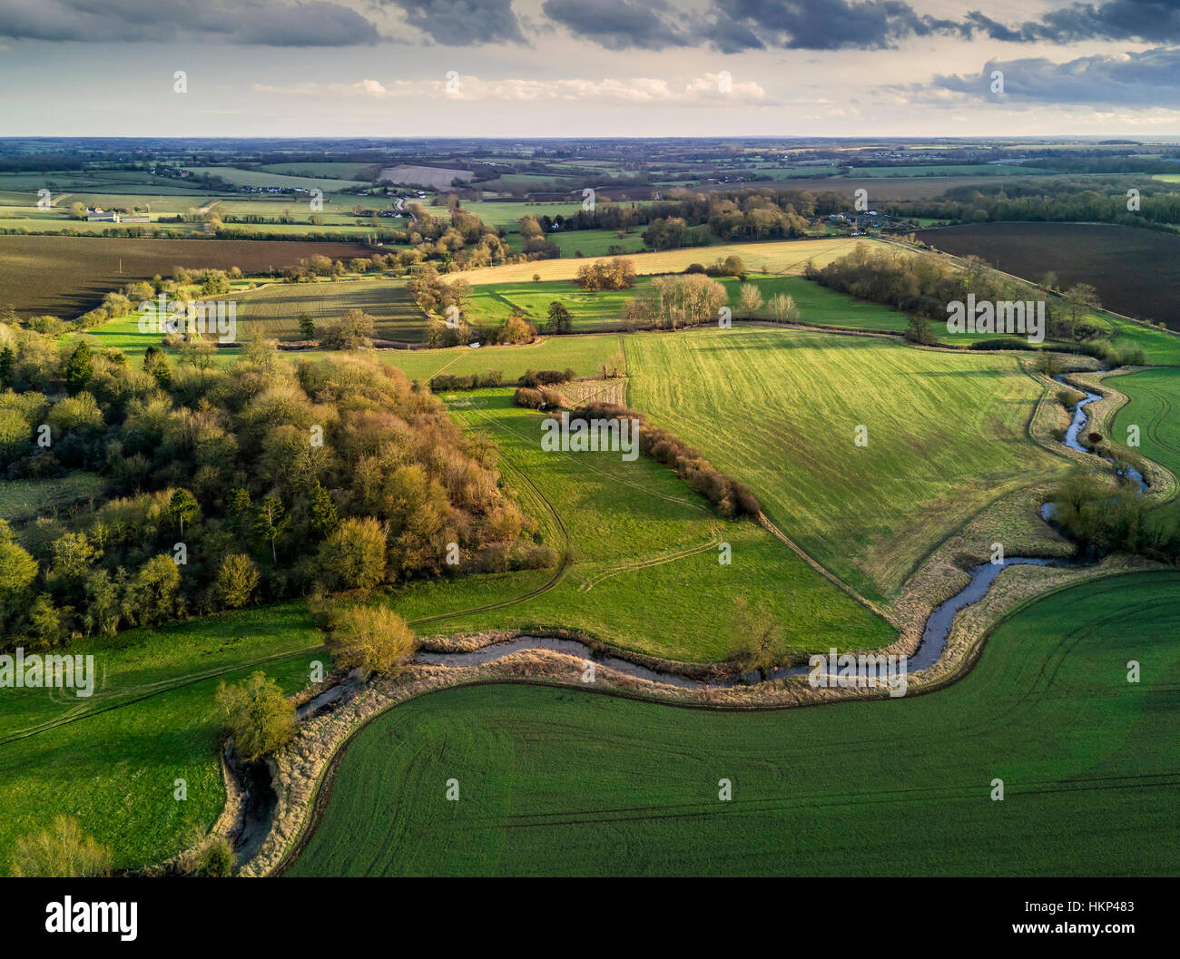 North Essex Rural paisaje aéreo Foto de stock