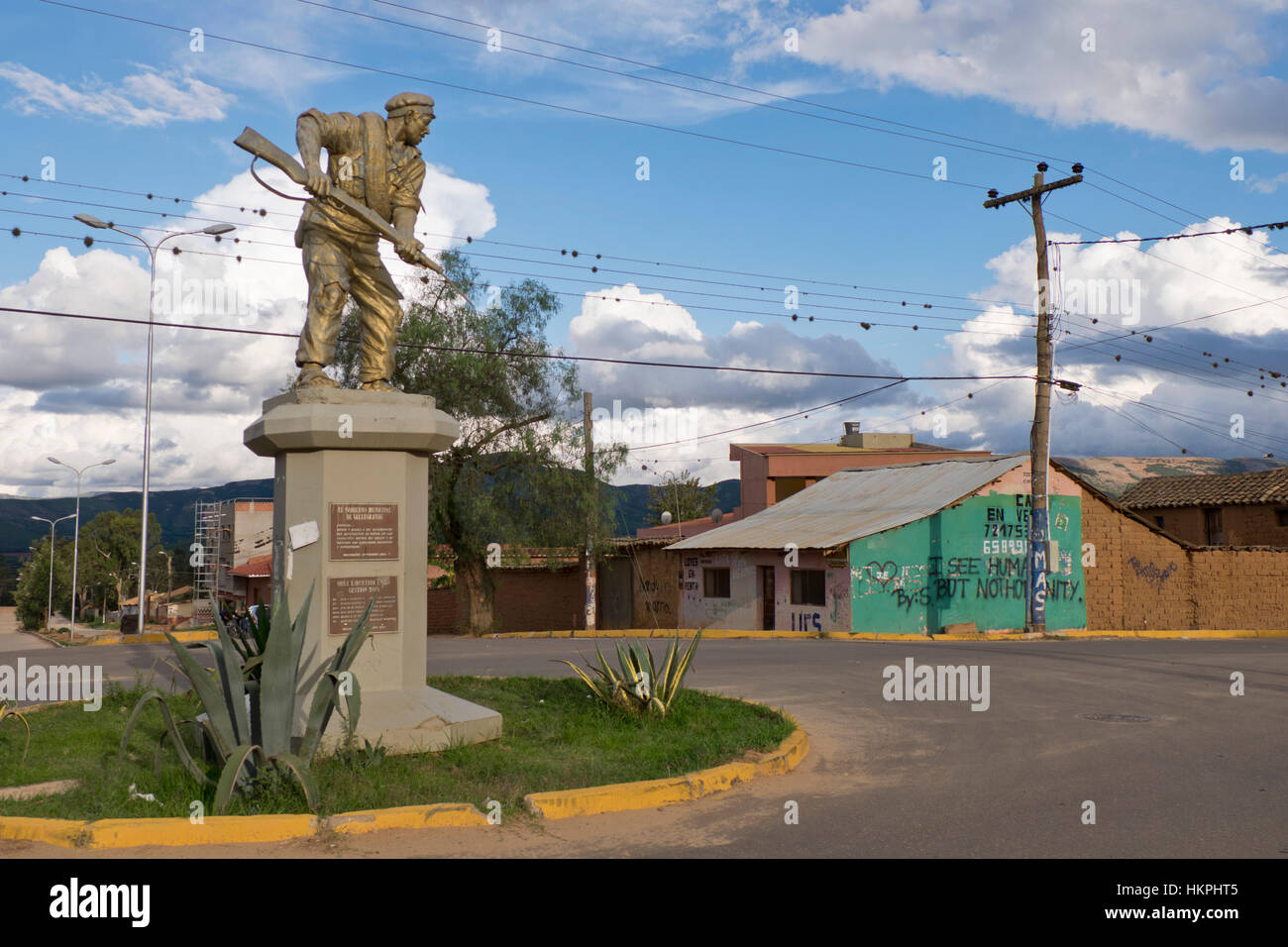 Estatua de la Guerra del Chaco en Vallegrande, Bolivia Foto de stock