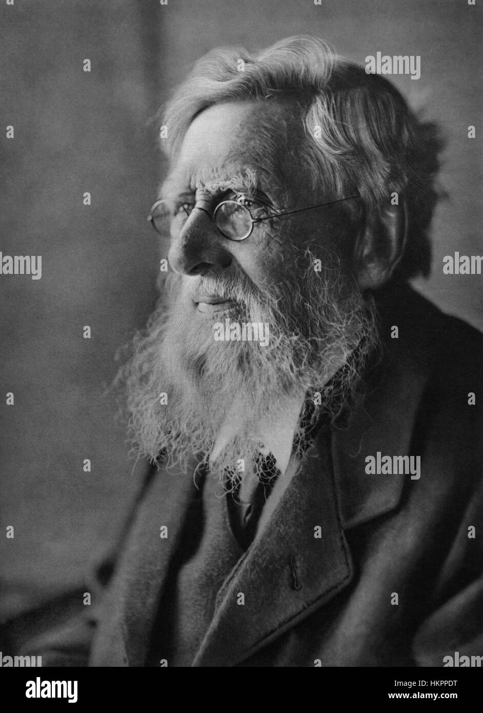 Alfred Russel Wallace, co-inventor de la teoría de la evolución por selección natural, en un retrato de Emil Otto Hoppé, c1910 (publicado en 1912). Foto de stock