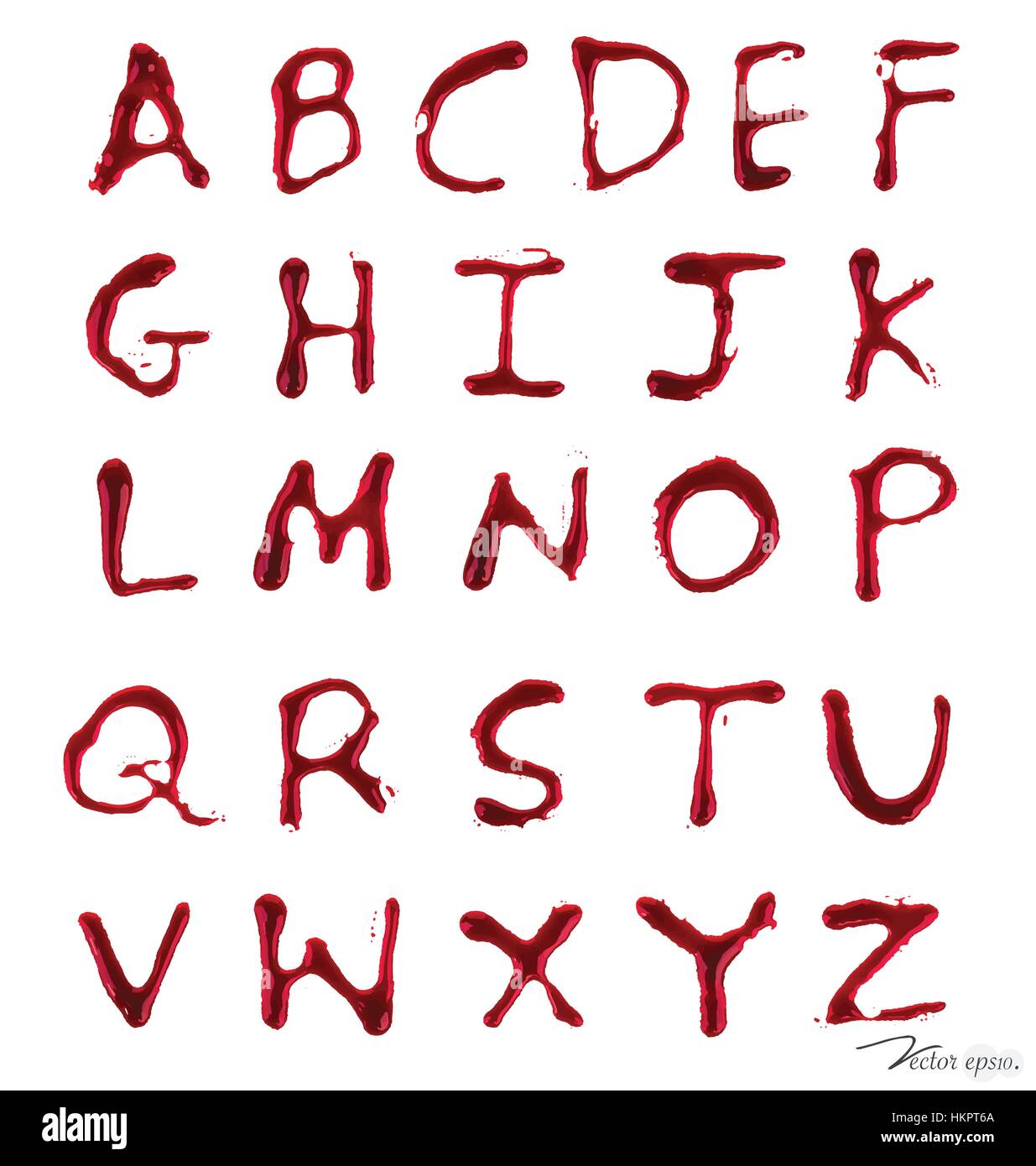 Las letras A-Z chorreando sangre. Ilustración vectorial Imagen Vector de  stock - Alamy
