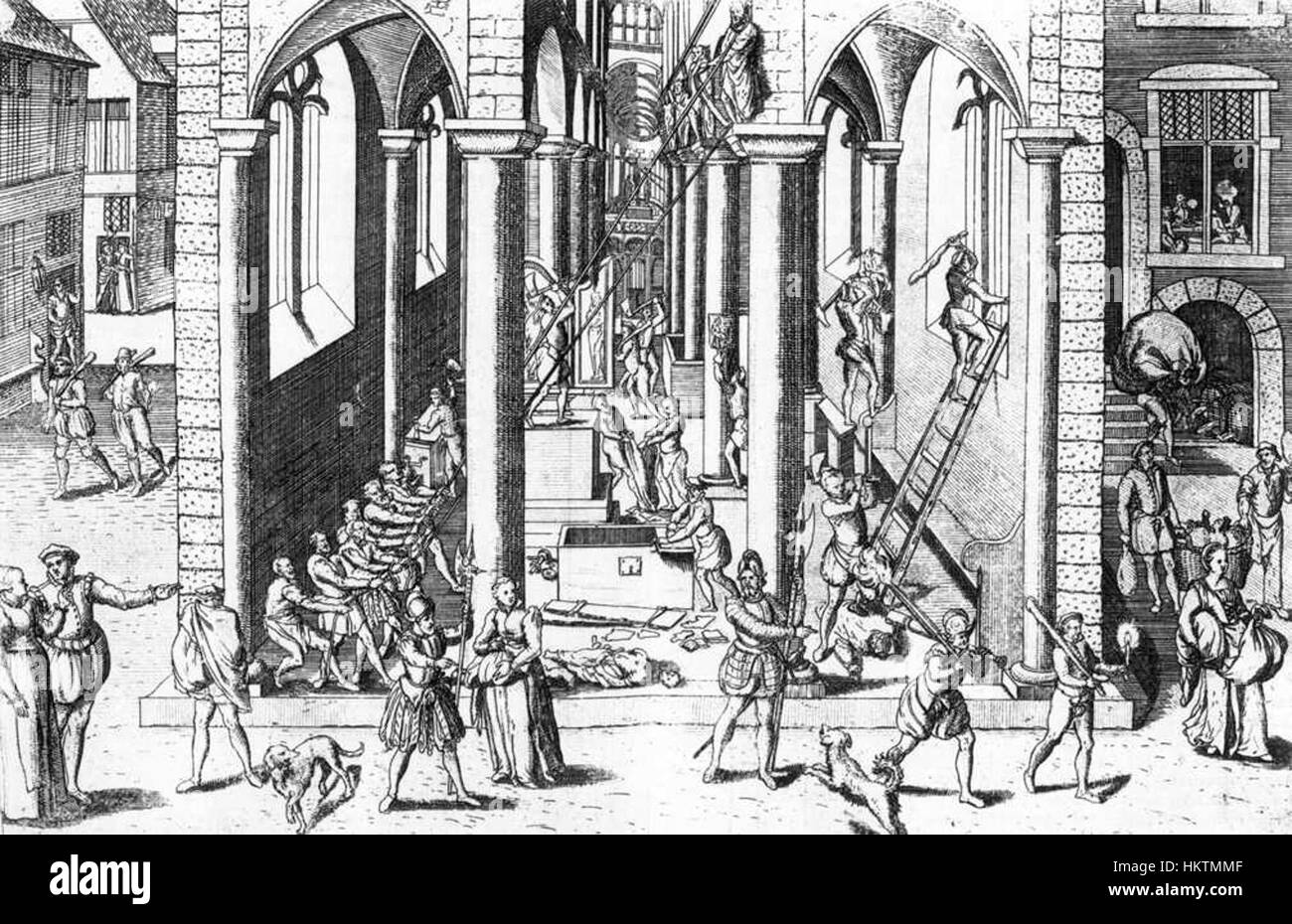 Frans Hogenberg - El calvinista revuelta iconoclasta de 20 de agosto de 1566 - WGA11470 Foto de stock