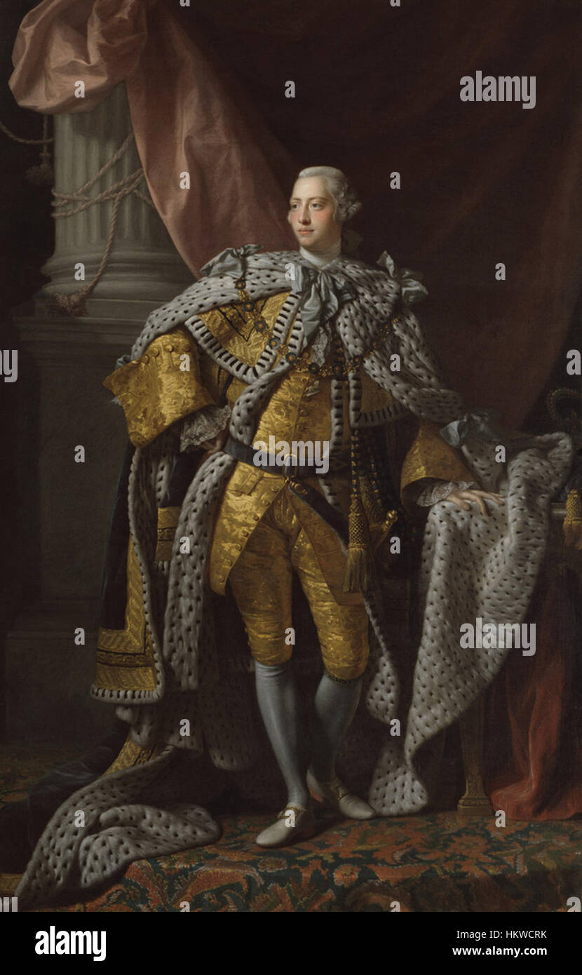 George III por A.Ramsay (Williamsburg, Virginia) Foto de stock