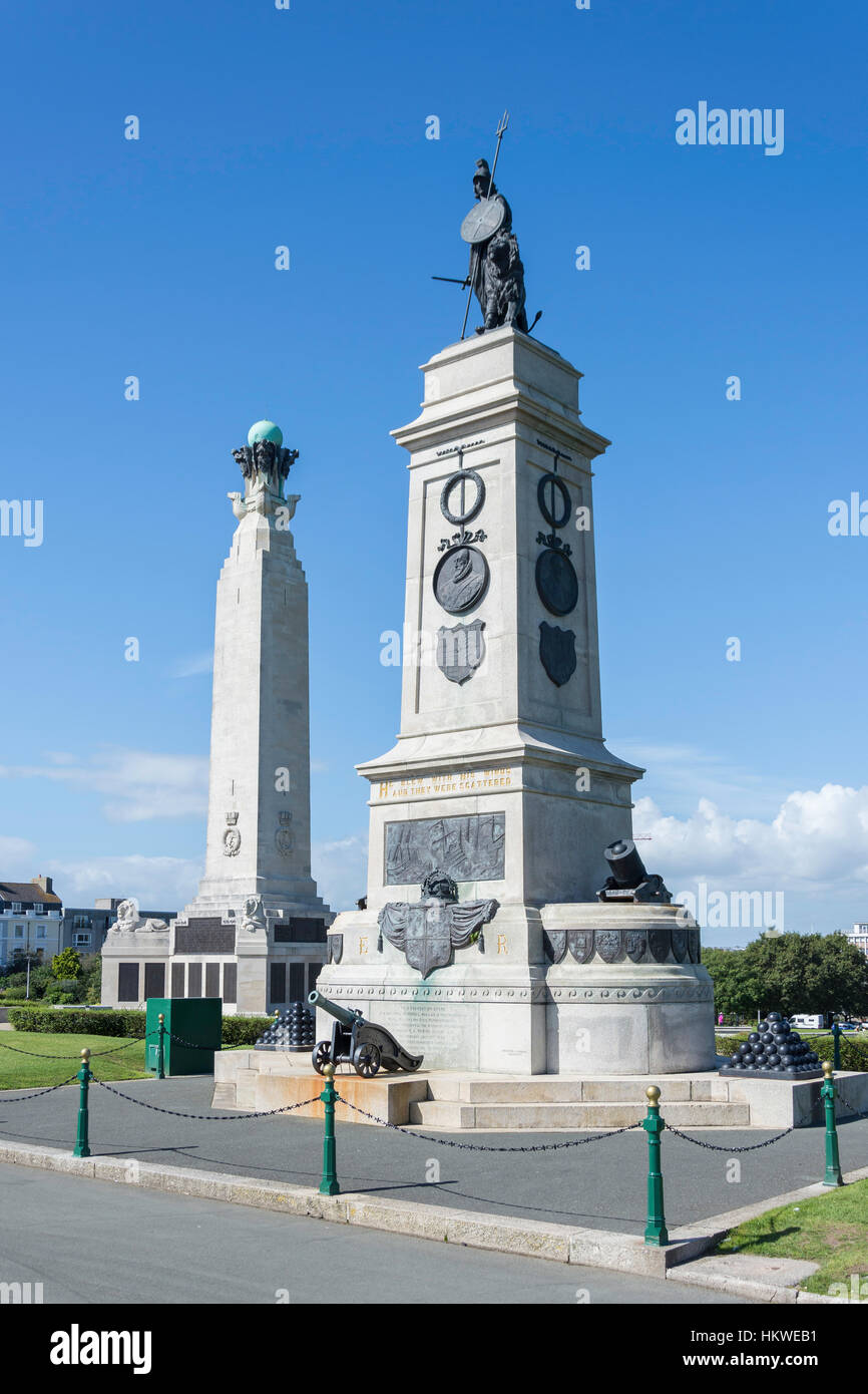 Guerra Naval Real y la Armada Nacional memoriales, Plymouth Hoe, Plymouth,  Devon, Inglaterra, Reino Unido Fotografía de stock - Alamy