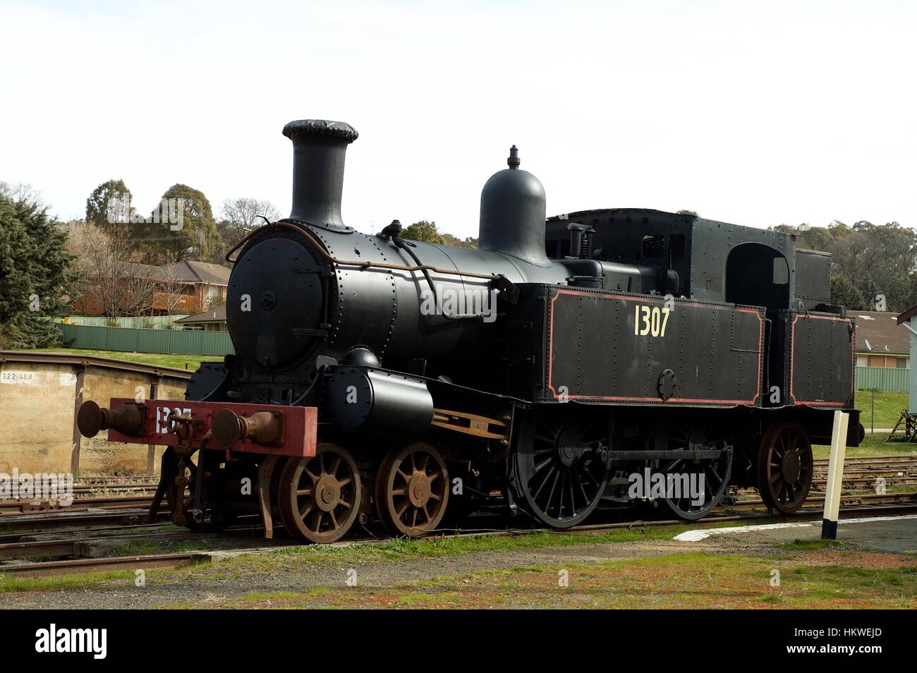 Histórico tren a vapor en el museo del ferrocarril de Yass. Foto de stock